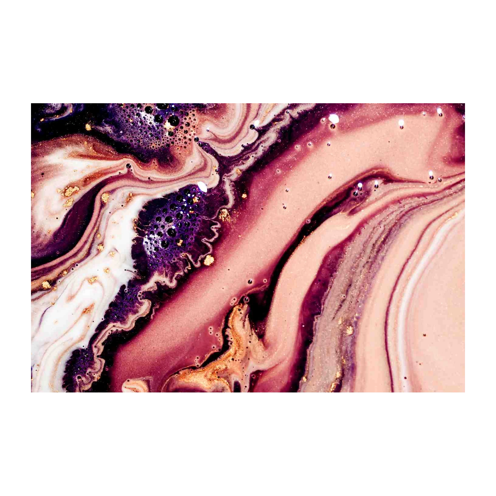 Luxury Marble Swirl Gold & Amethyst Wall Art