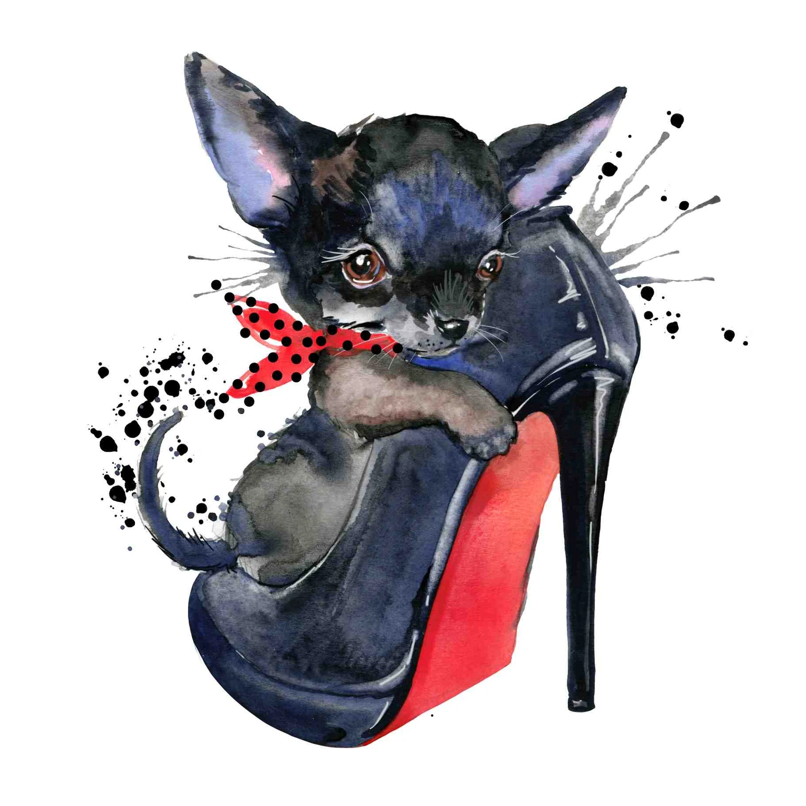 Chic Chihuahua in Stiletto Wall Art