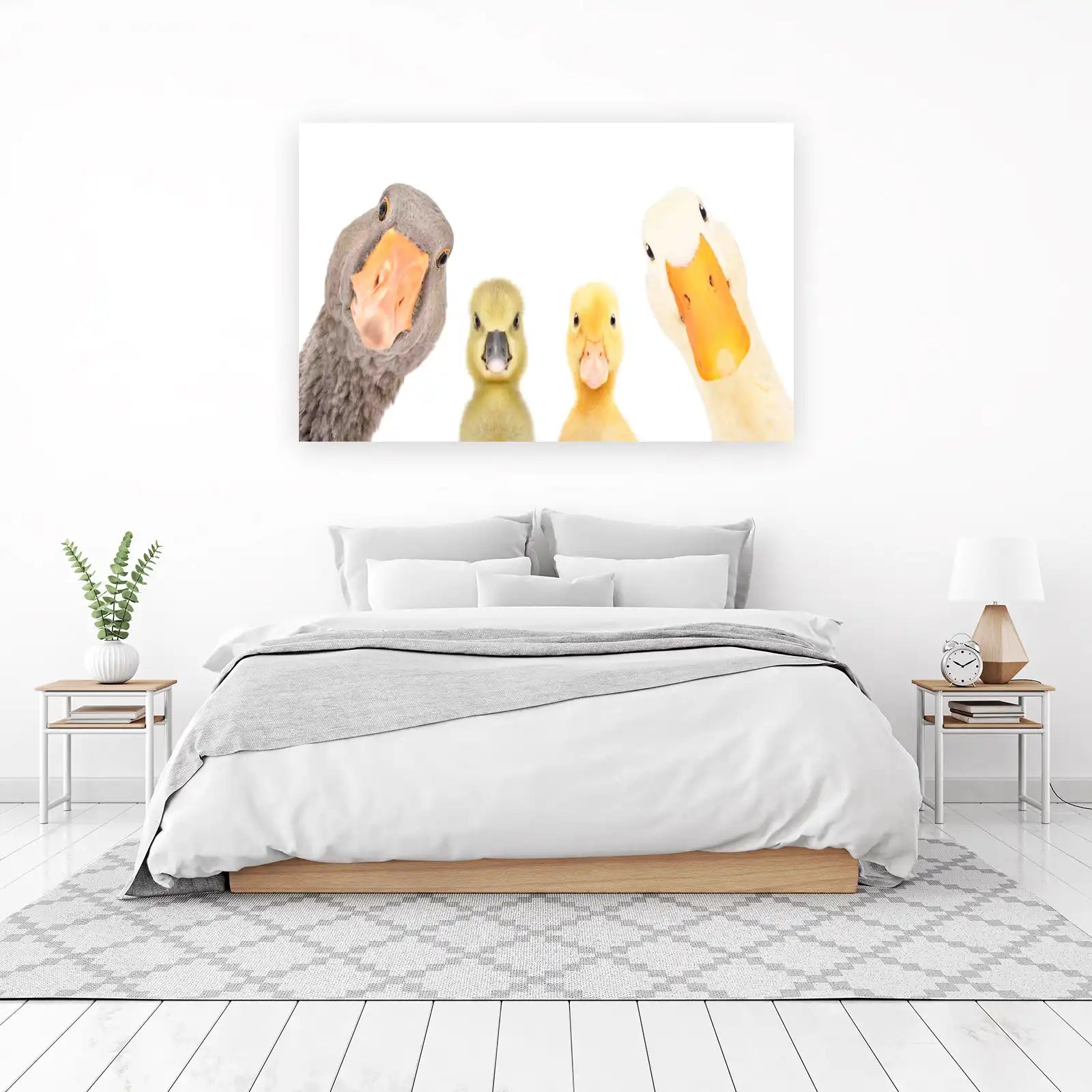 Quirky Duck Family Close-Up Wall Art