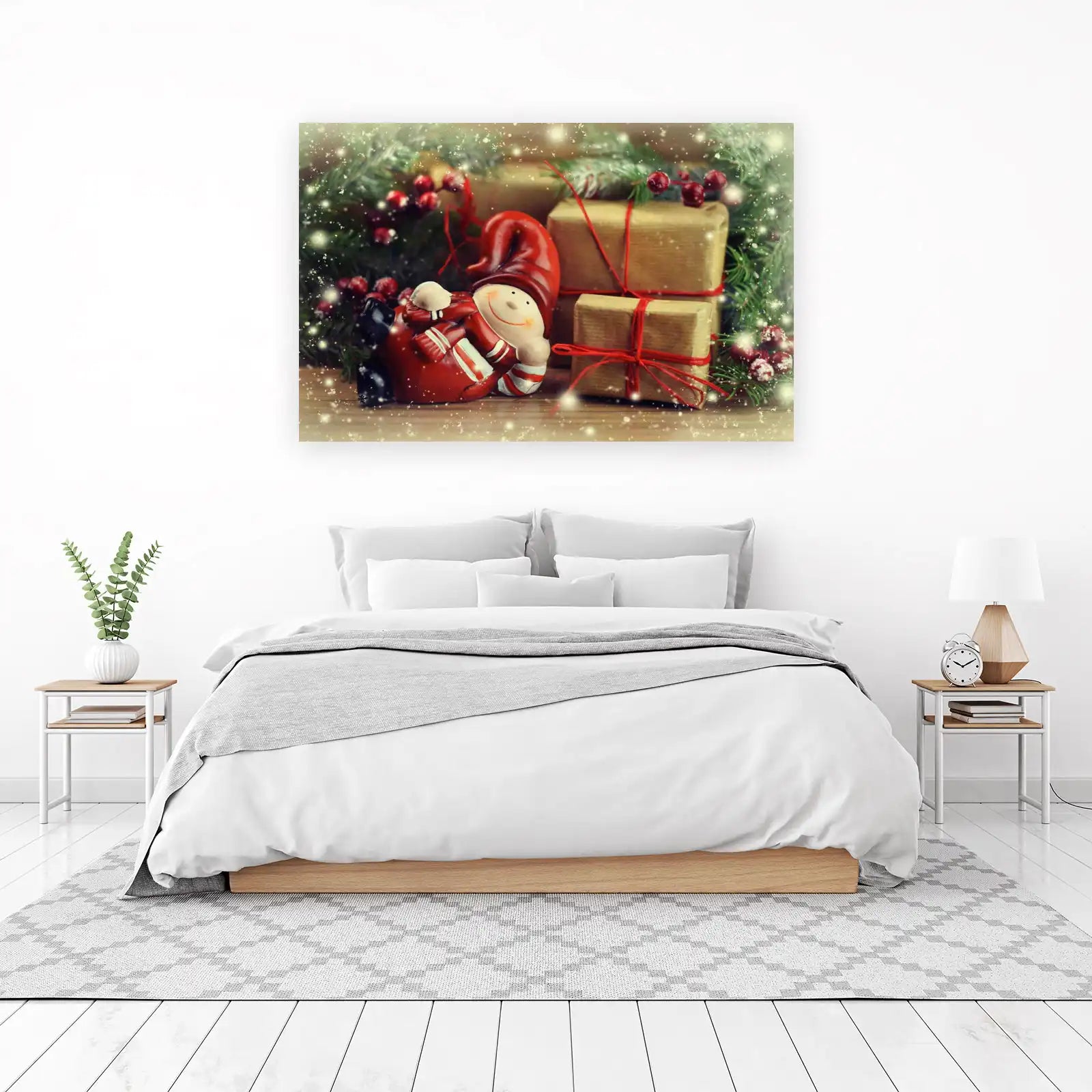 Festive Gnome & Gifts Christmas Wall Art