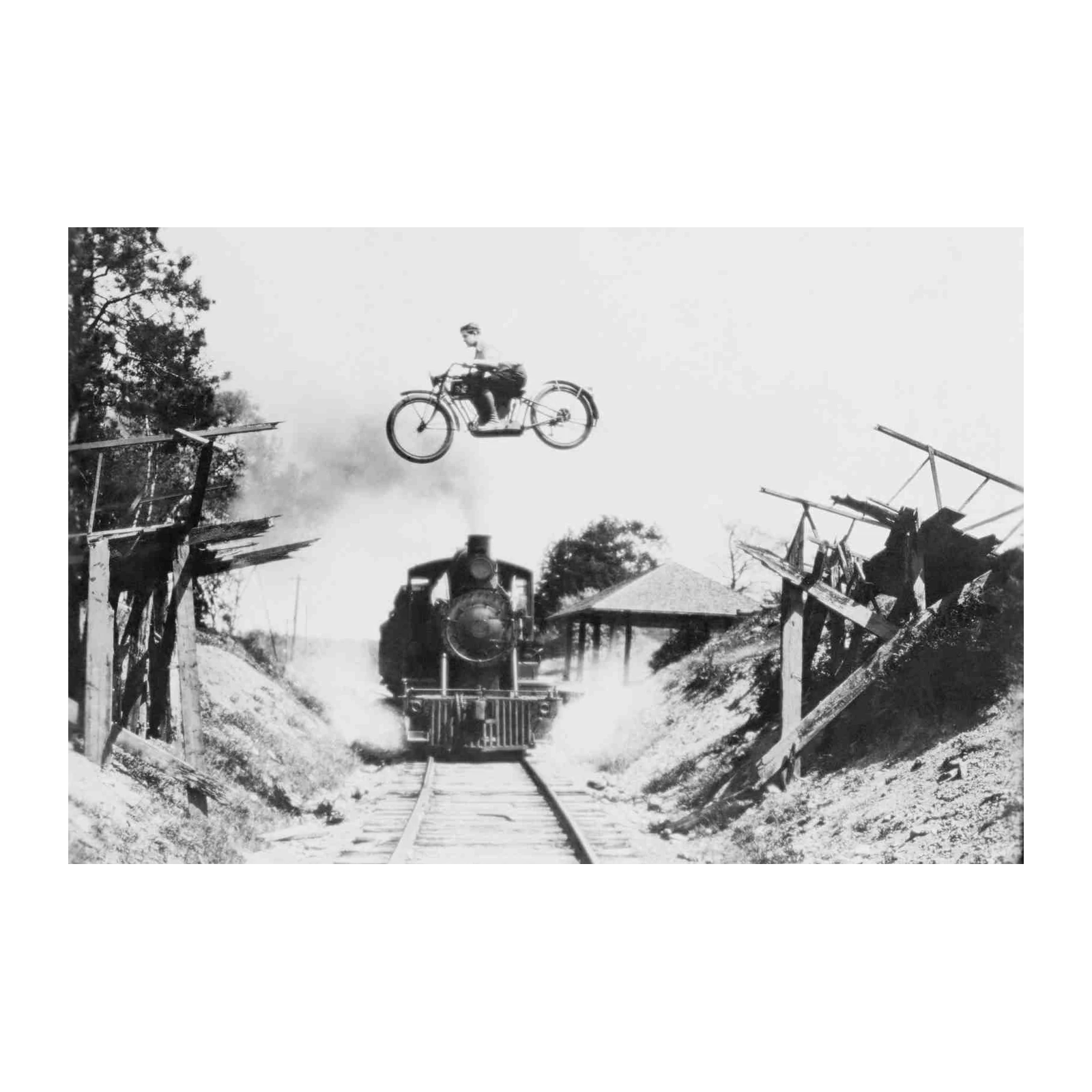 Daredevil Motorcycle Jump Vintage Wall Art