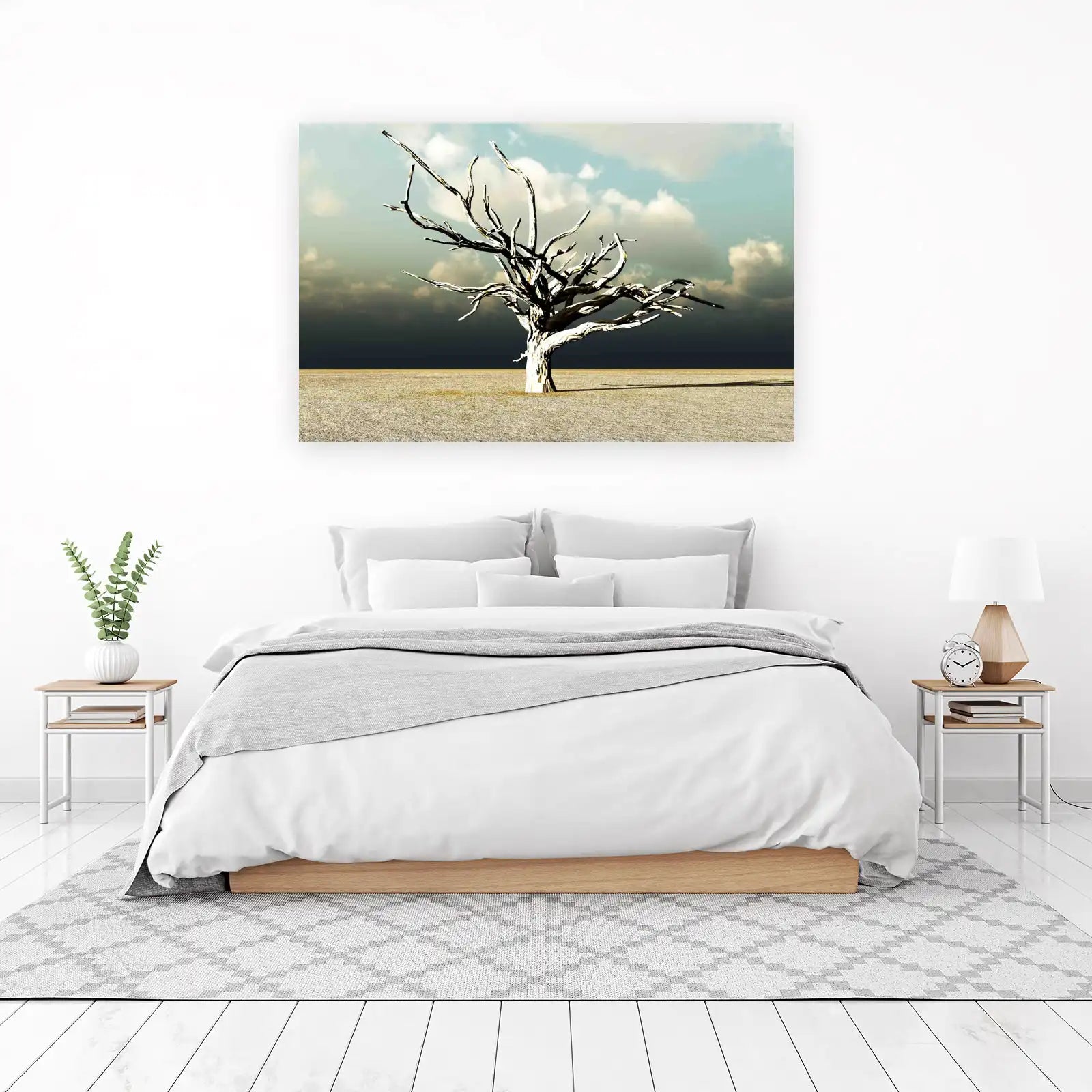 Dramatic Dead Tree Desert Landscape Wall Art