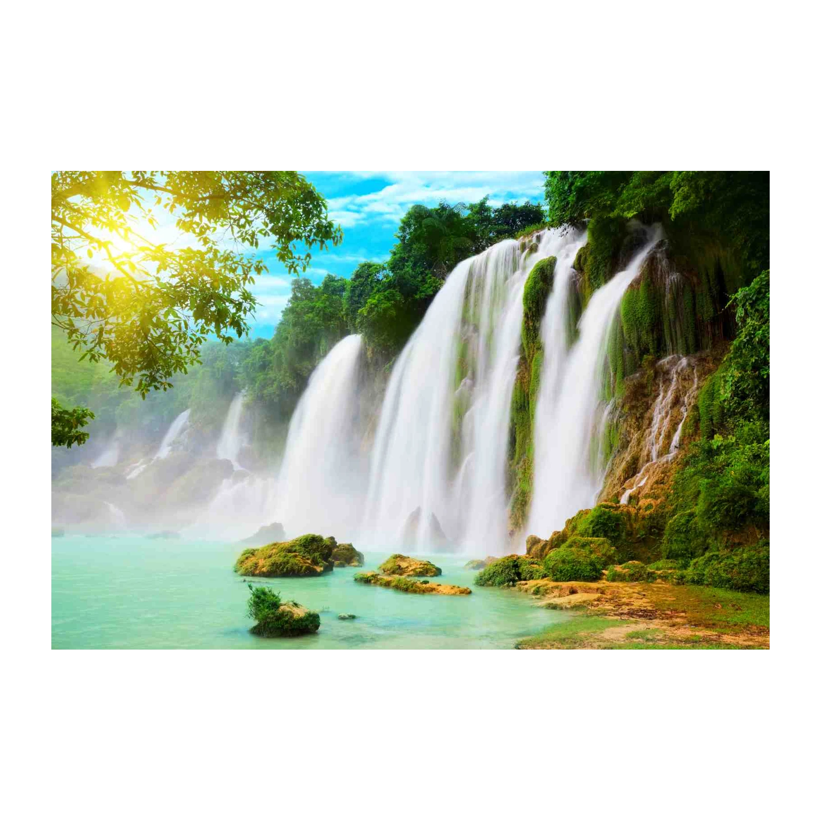 Serene Waterfall Nature Landscape Wall Art