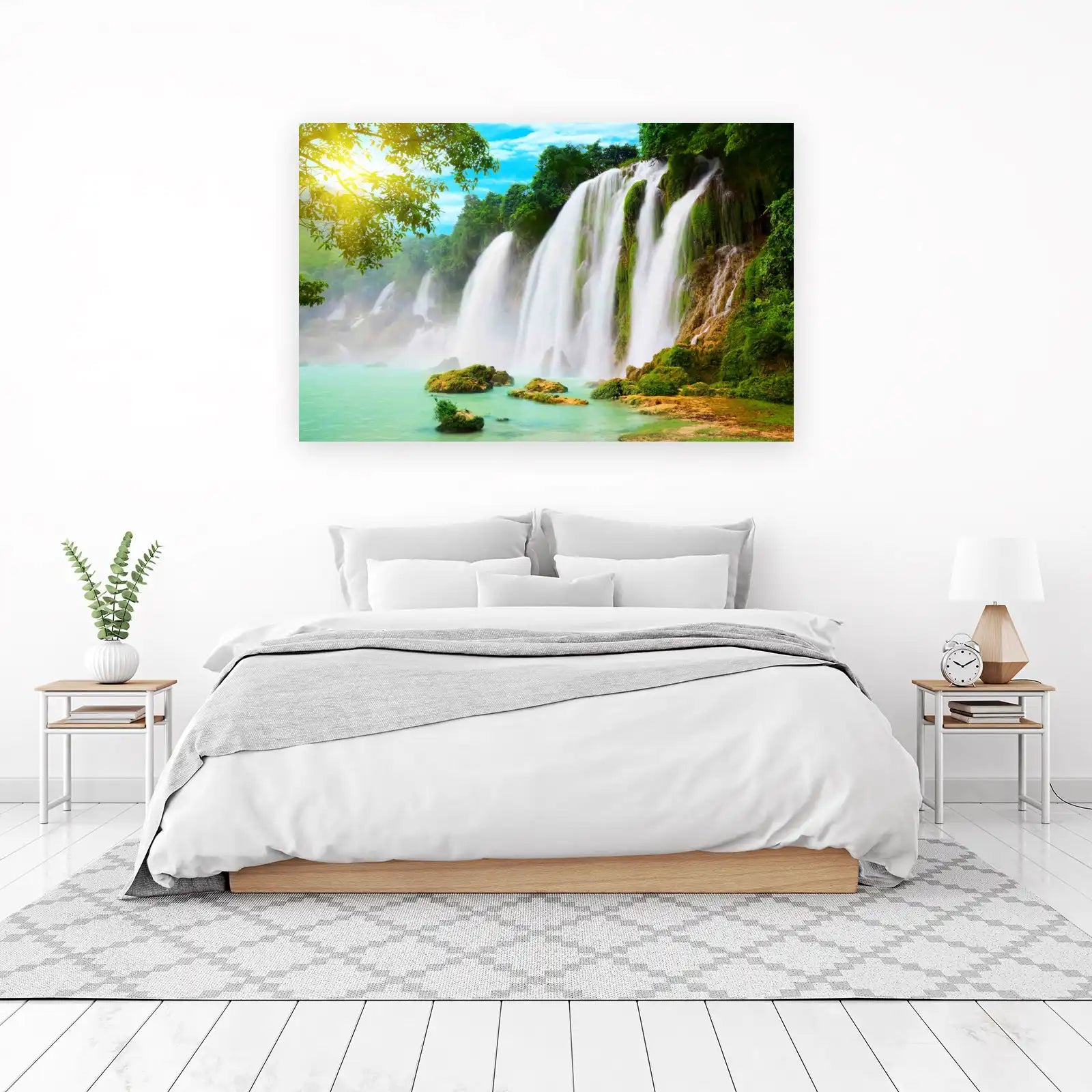 Serene Waterfall Nature Landscape Wall Art