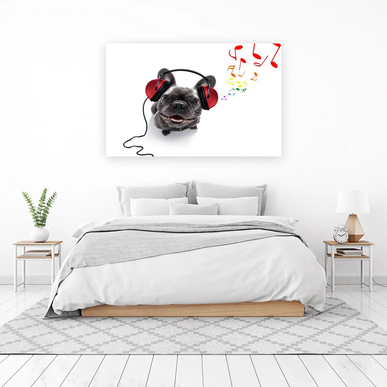 Happy Frenchie DJ Vibes Wall Art