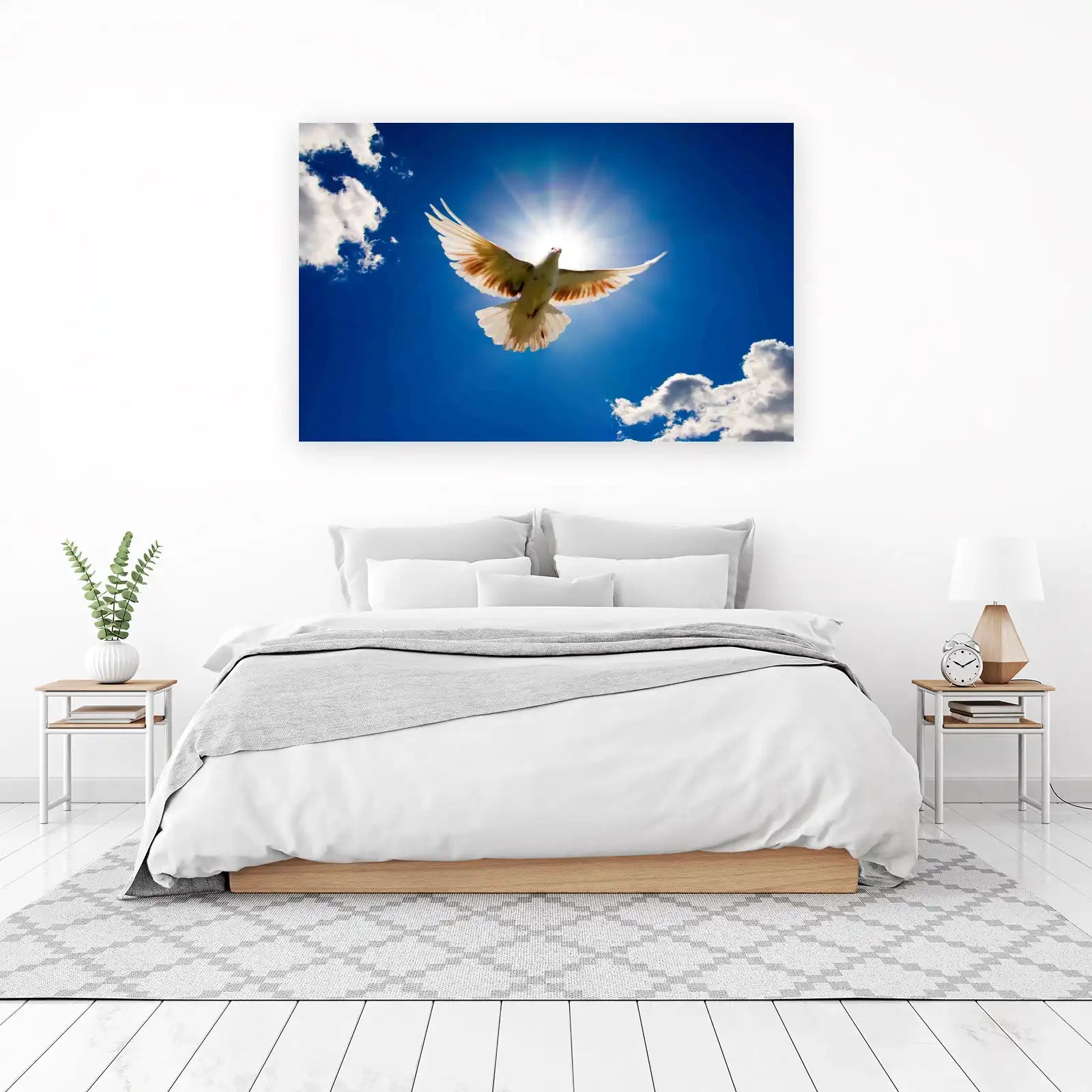 Peaceful Dove Ascending Sky Wall Art