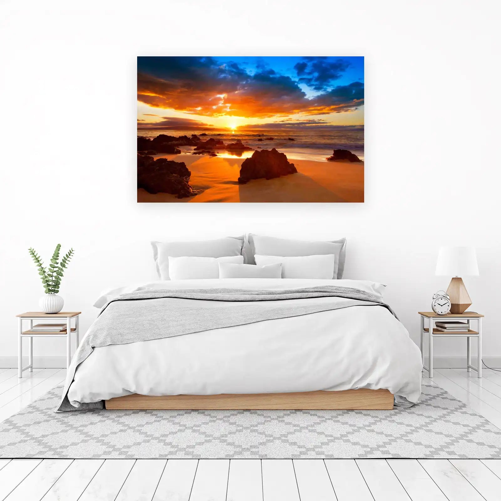 Golden Sunset Beach Tropical Island Wall Art