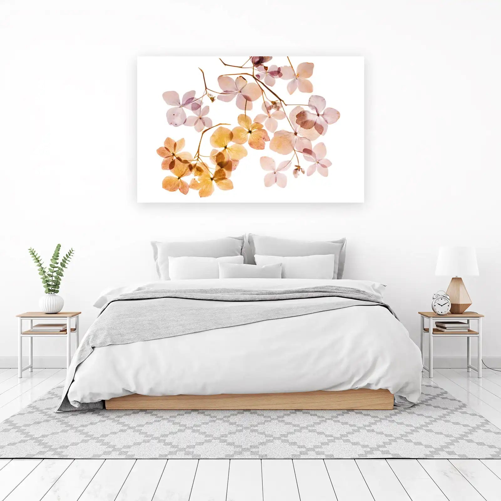 Delicate Hydrangea Botanical Floral Wall Art