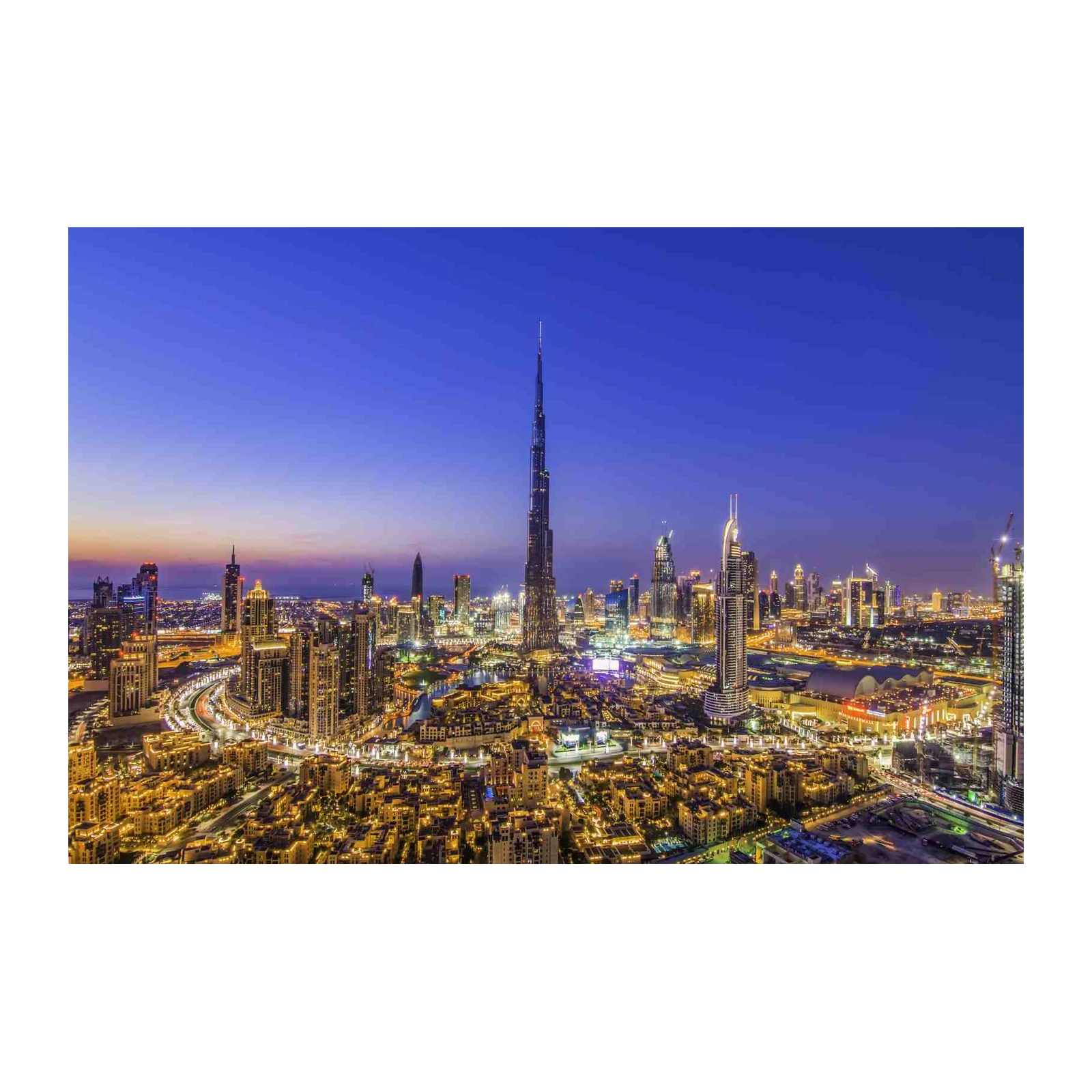 Dubai Skyline at Dusk Wall Art