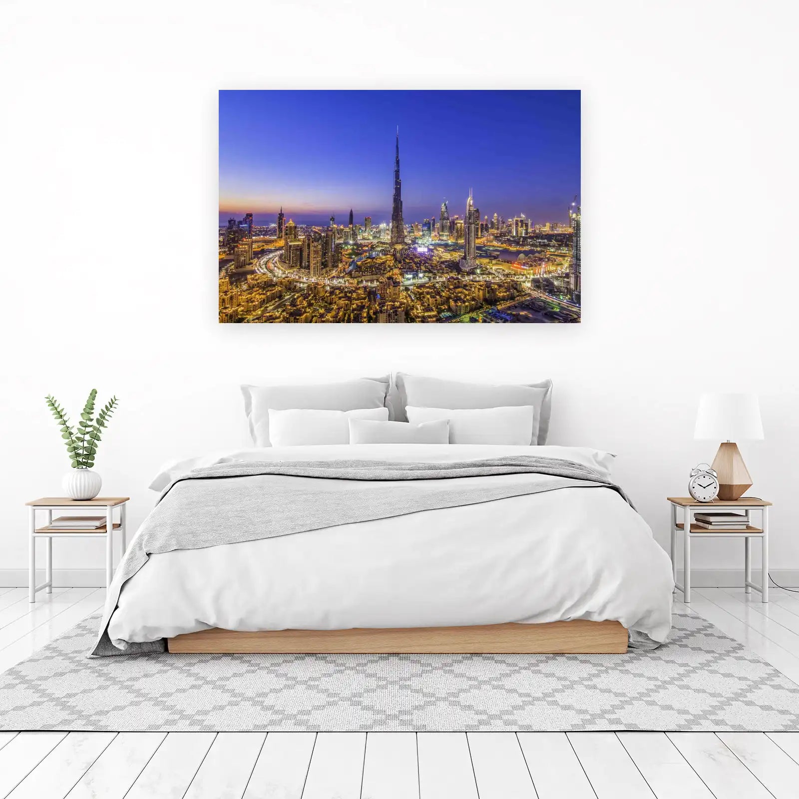 Dubai Skyline at Dusk Wall Art
