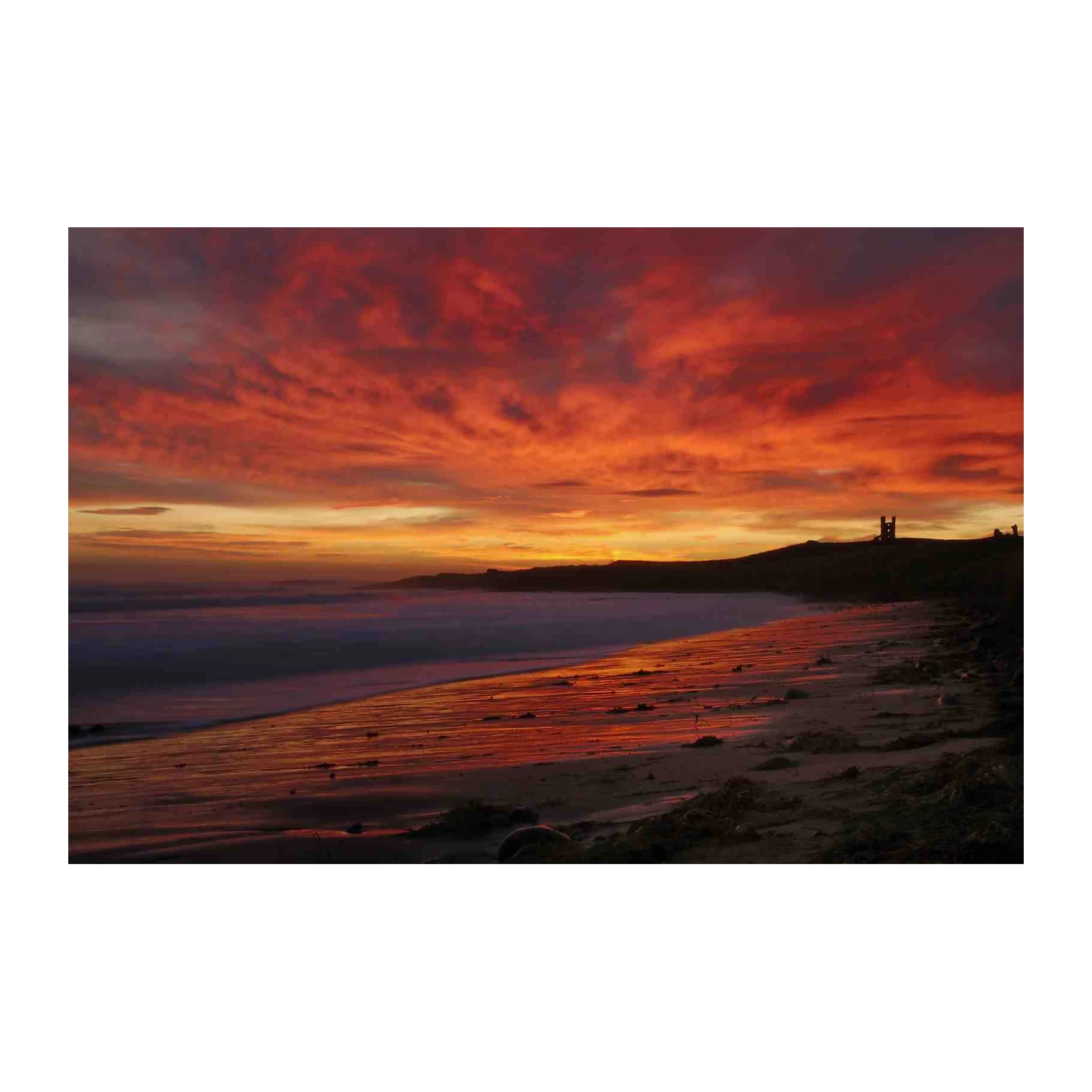 Dramatic Sunset Coastal Castle Wall Art
