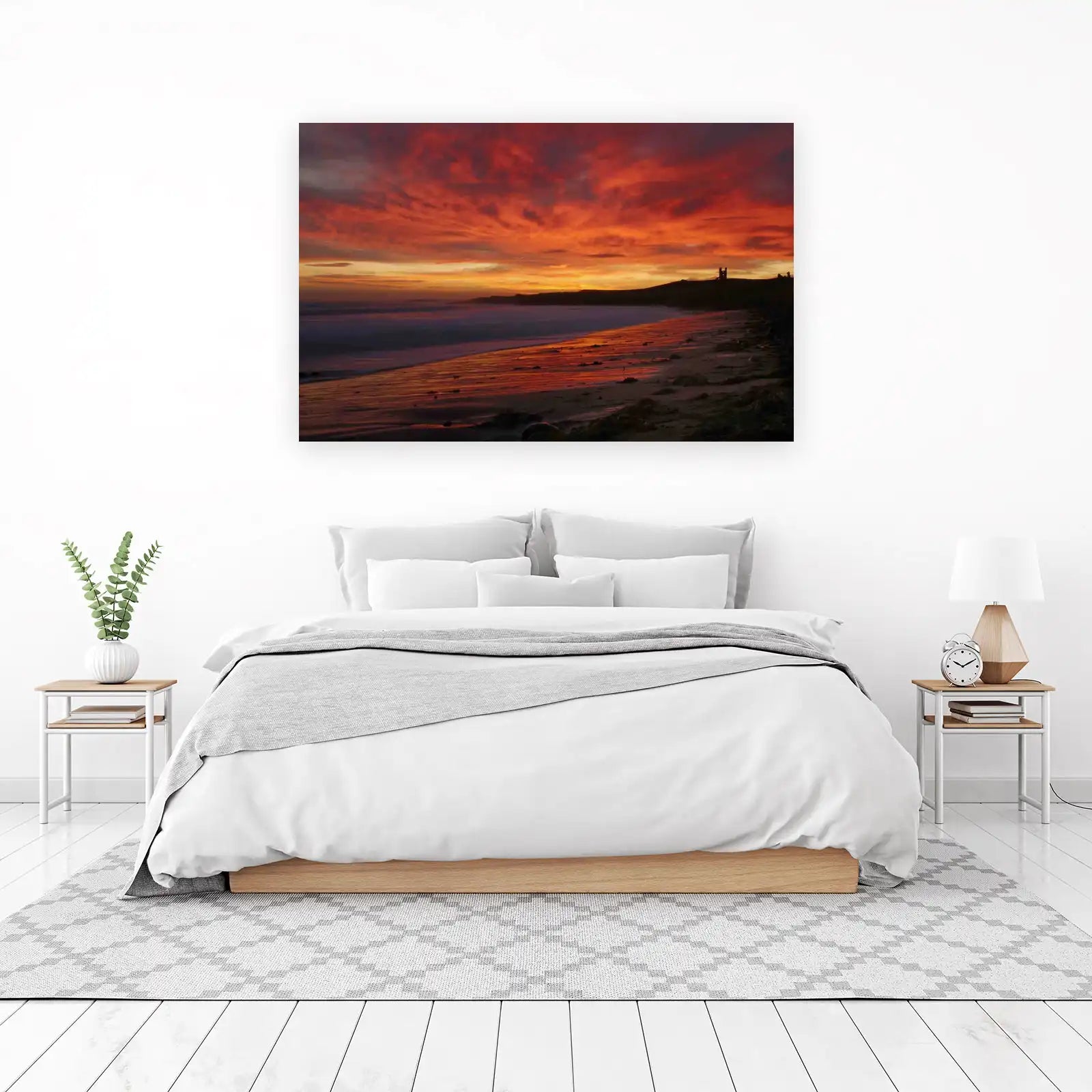 Dramatic Sunset Coastal Castle Wall Art