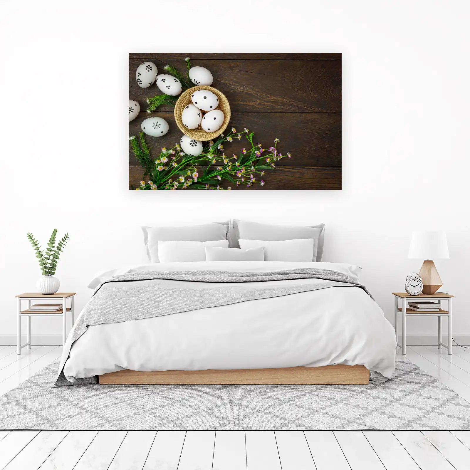 Charming Easter Eggs & Flowers Wall Art