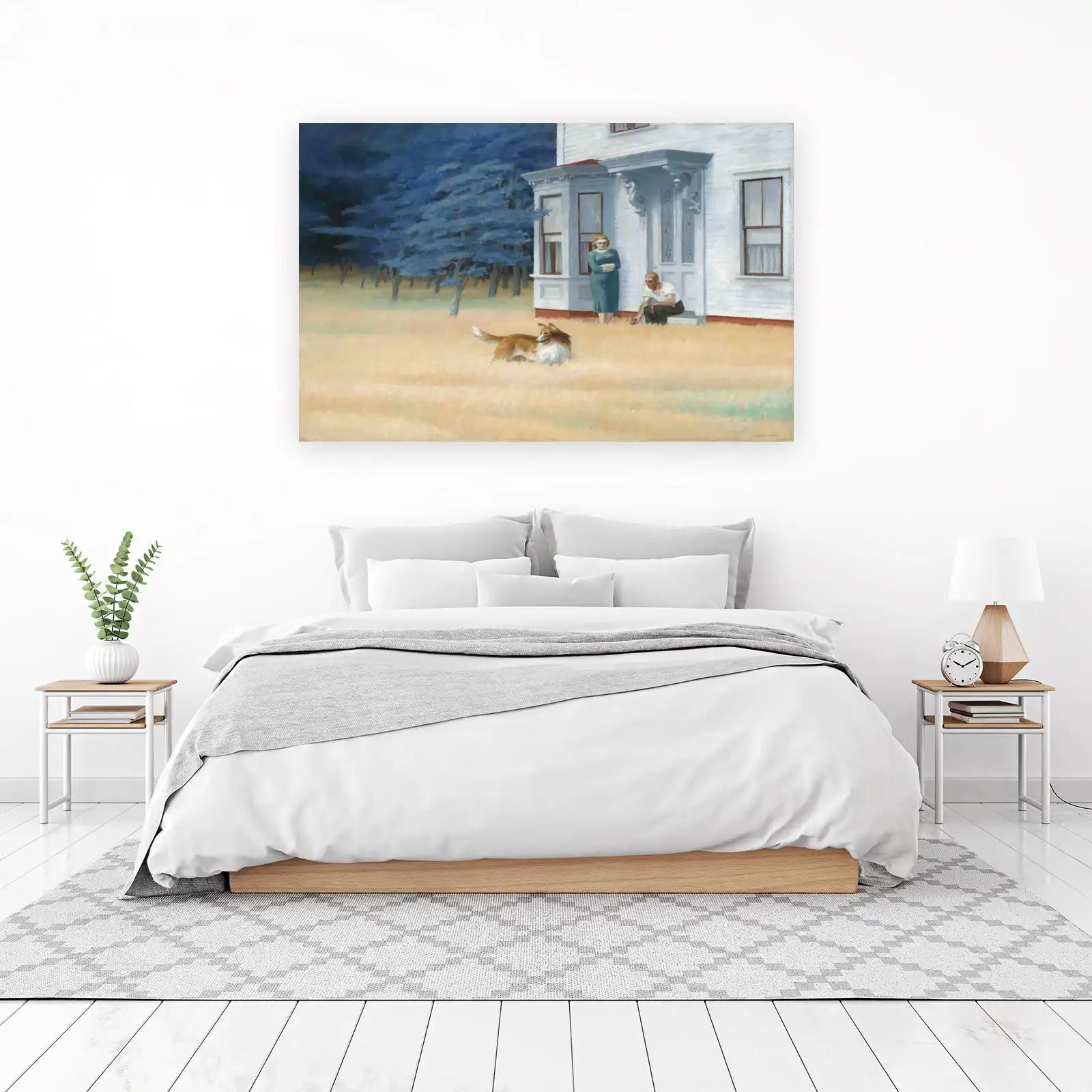 American Gothic Dog & Couple Wall Art