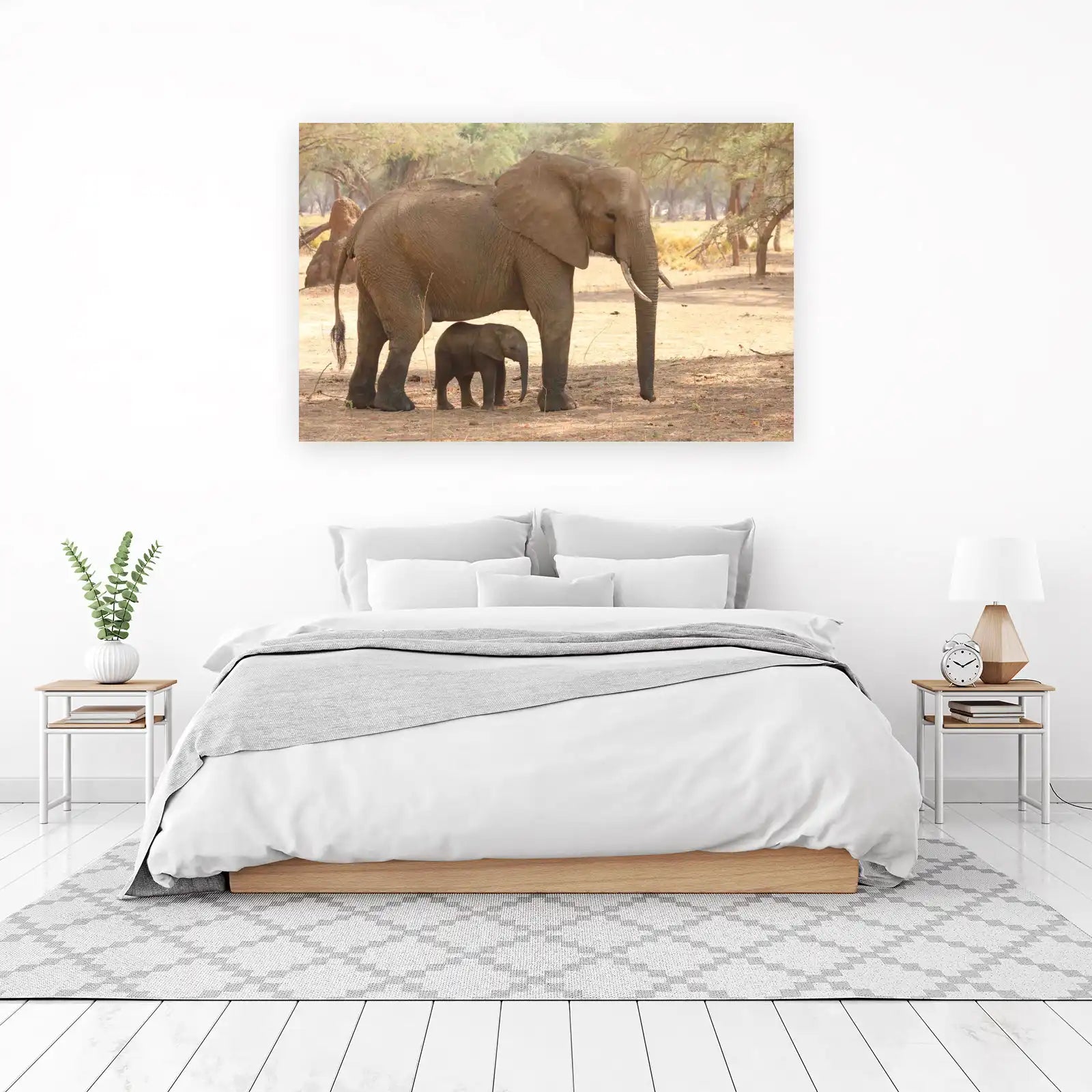 Gentle Giants: Mother and Calf Elephant Wall Art