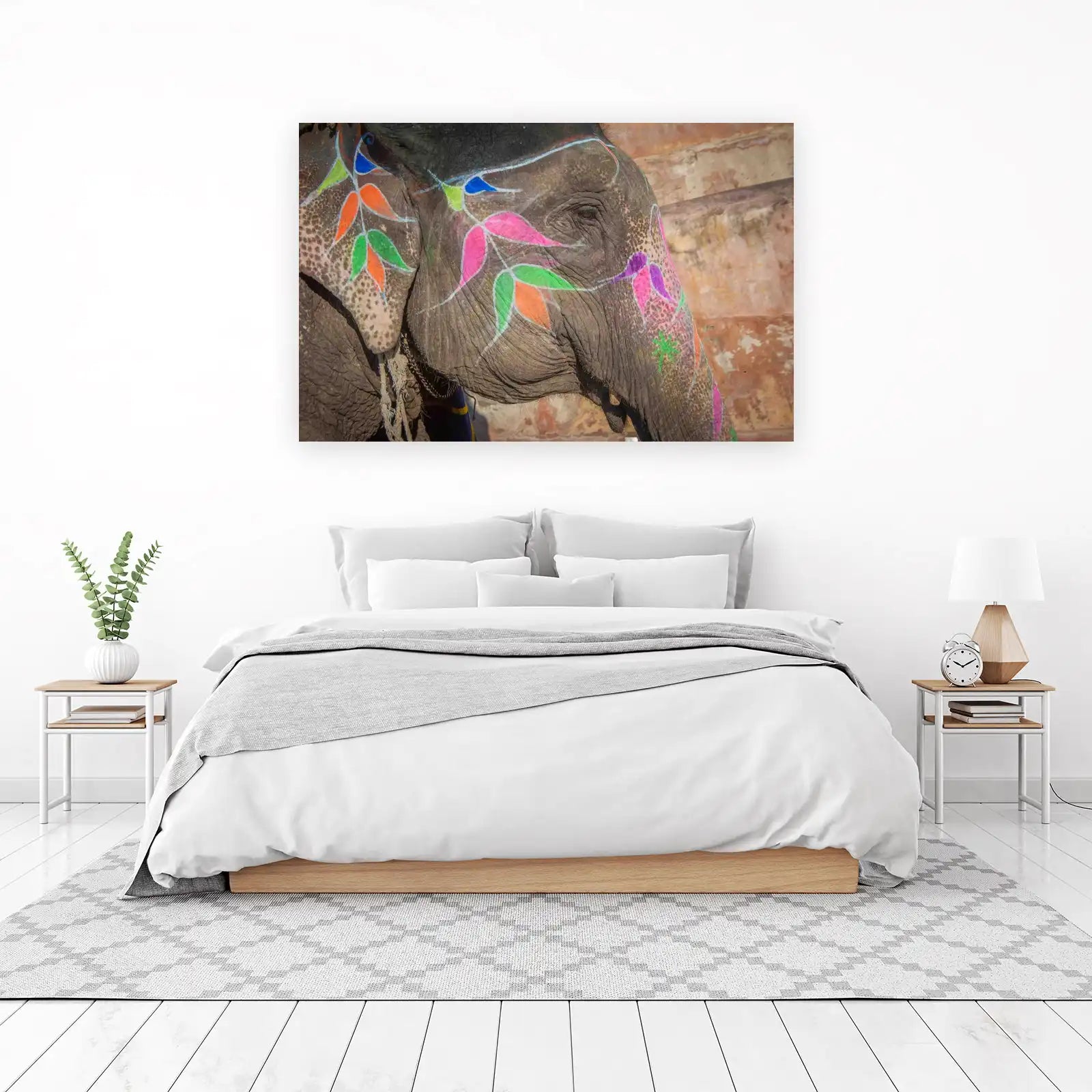 Vibrant Elephant Portrait Wall Art