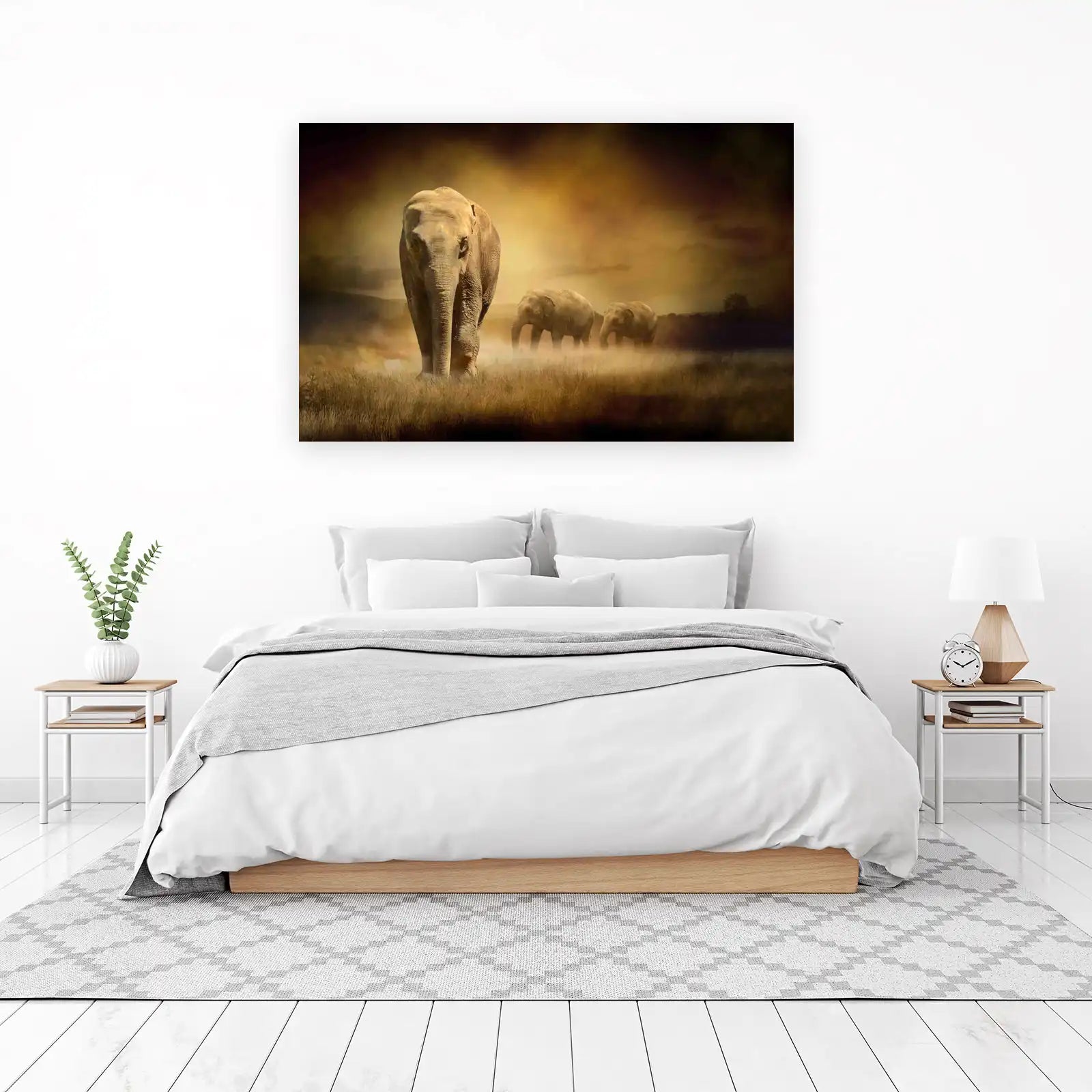 Majestic Elephant Herd Wilderness Wall Art