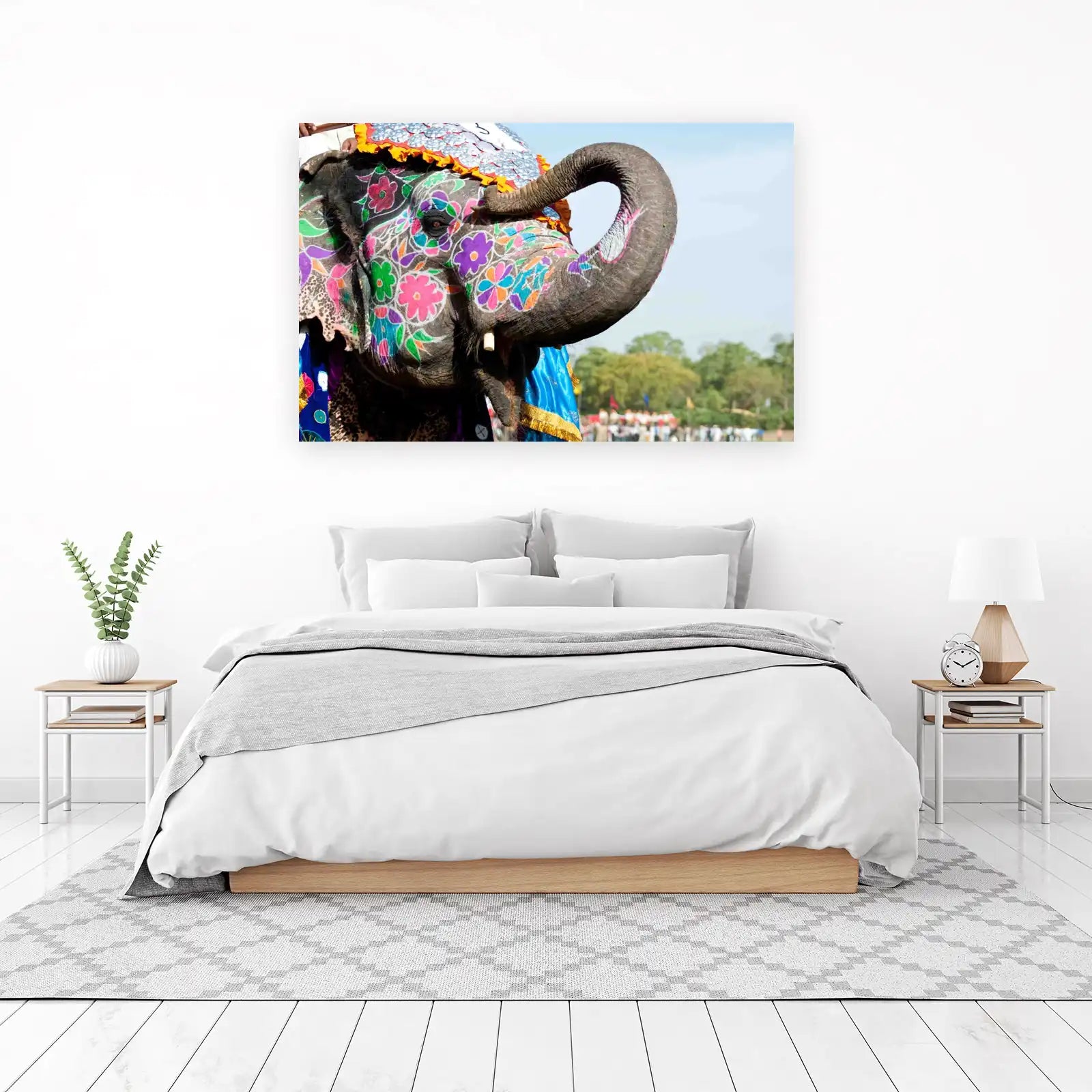 Vibrant Elephant Festival Art Wall Art