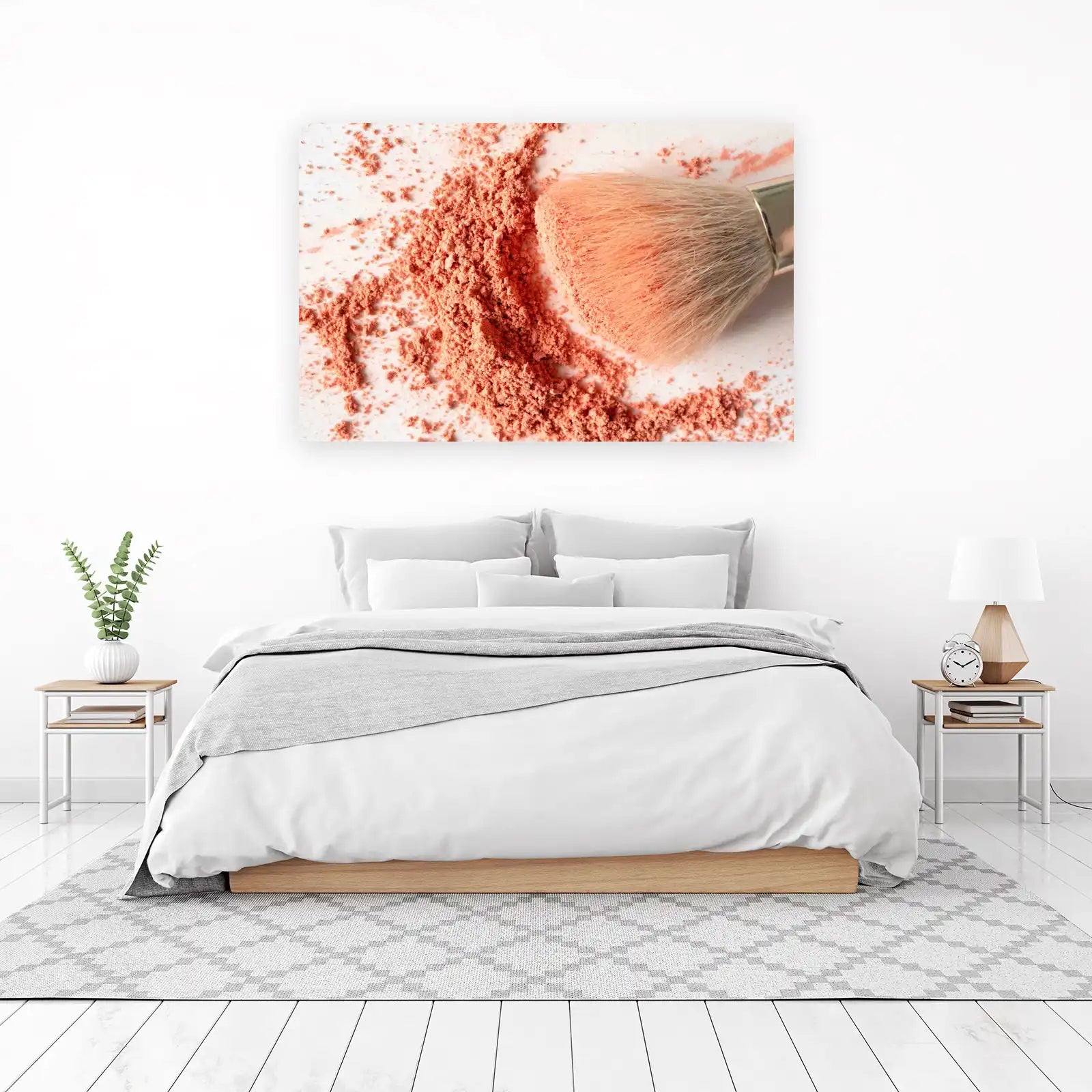 Elegant Peach Blush & Brush Wall Art