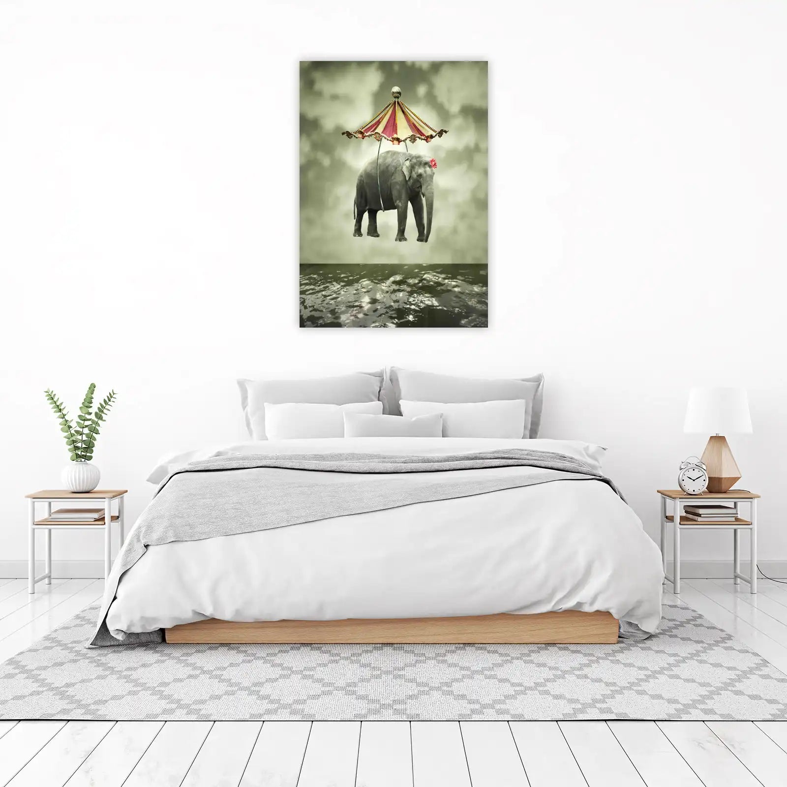 Whimsical Elephant Sky-High Circus Wall Art