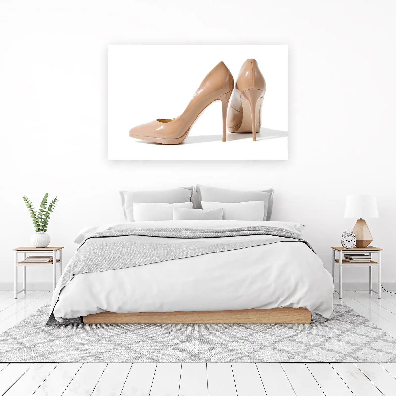 Elegant Nude Patent Pumps Wall Art
