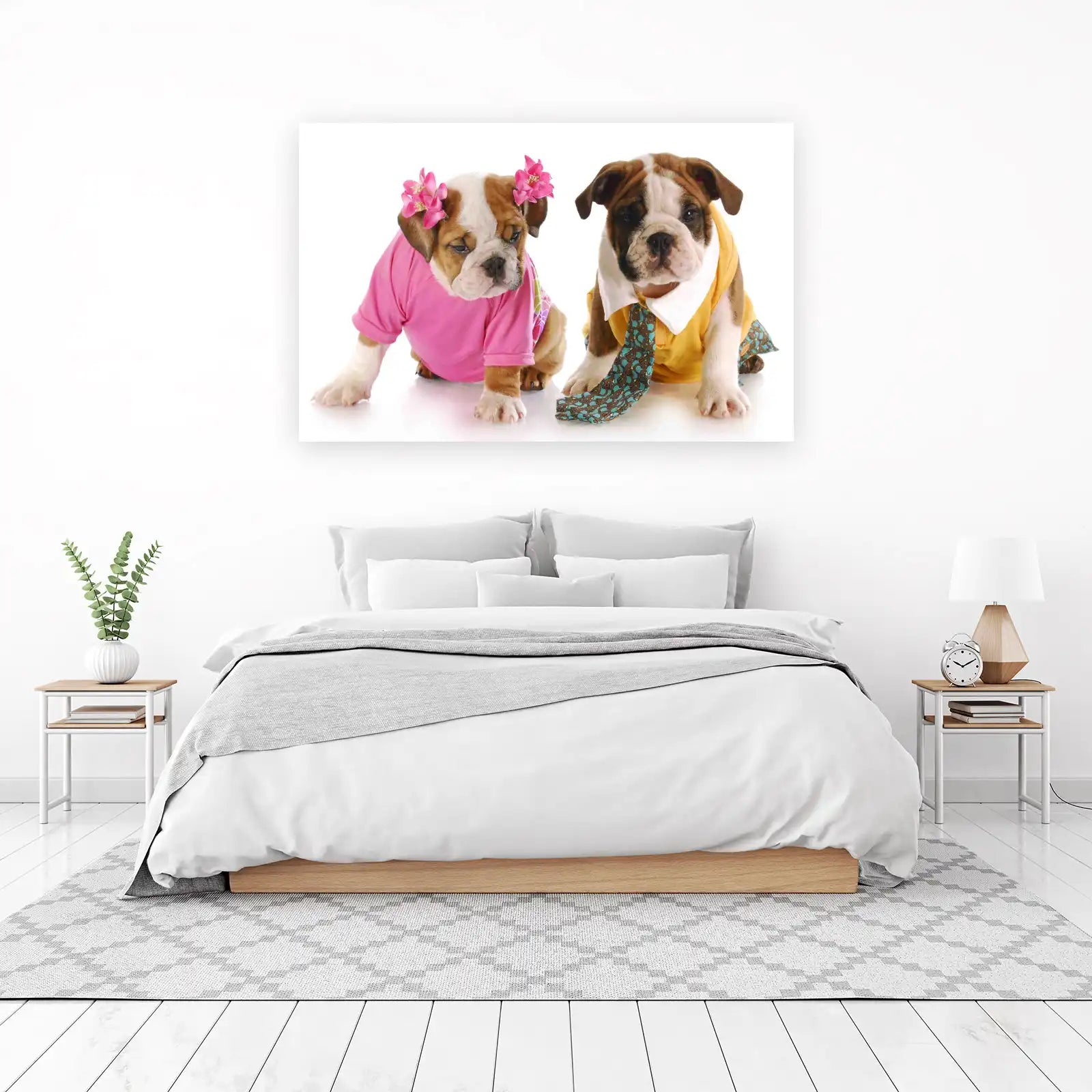 Adorable Bulldog Duo Cute Puppy Wall Art