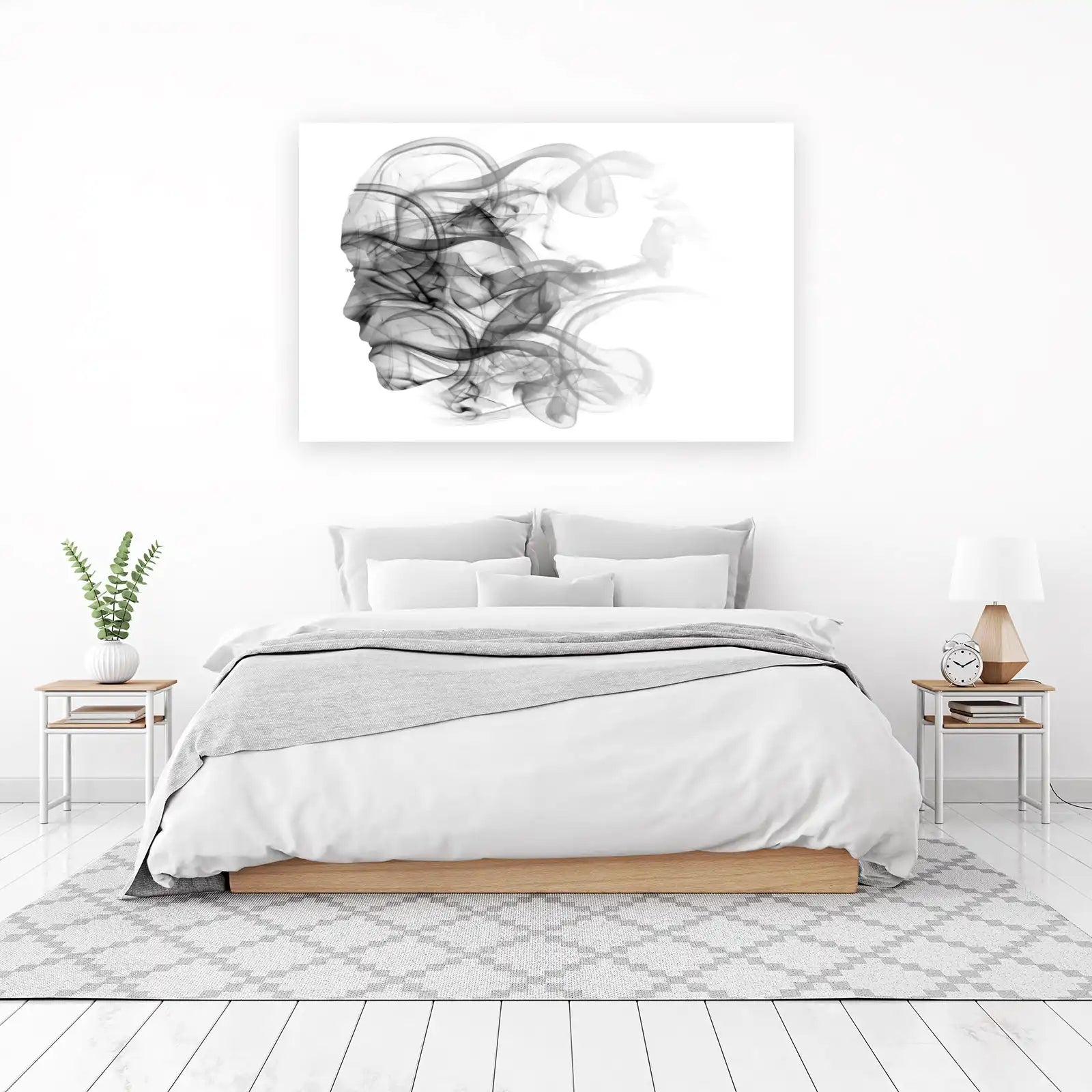 Abstract Smoke Face Silhouette Wall Art