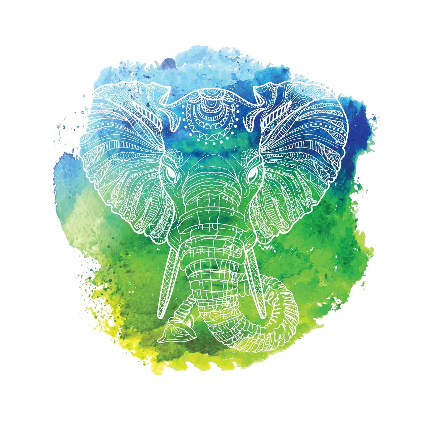 Boho Elephant Watercolor Wall Art
