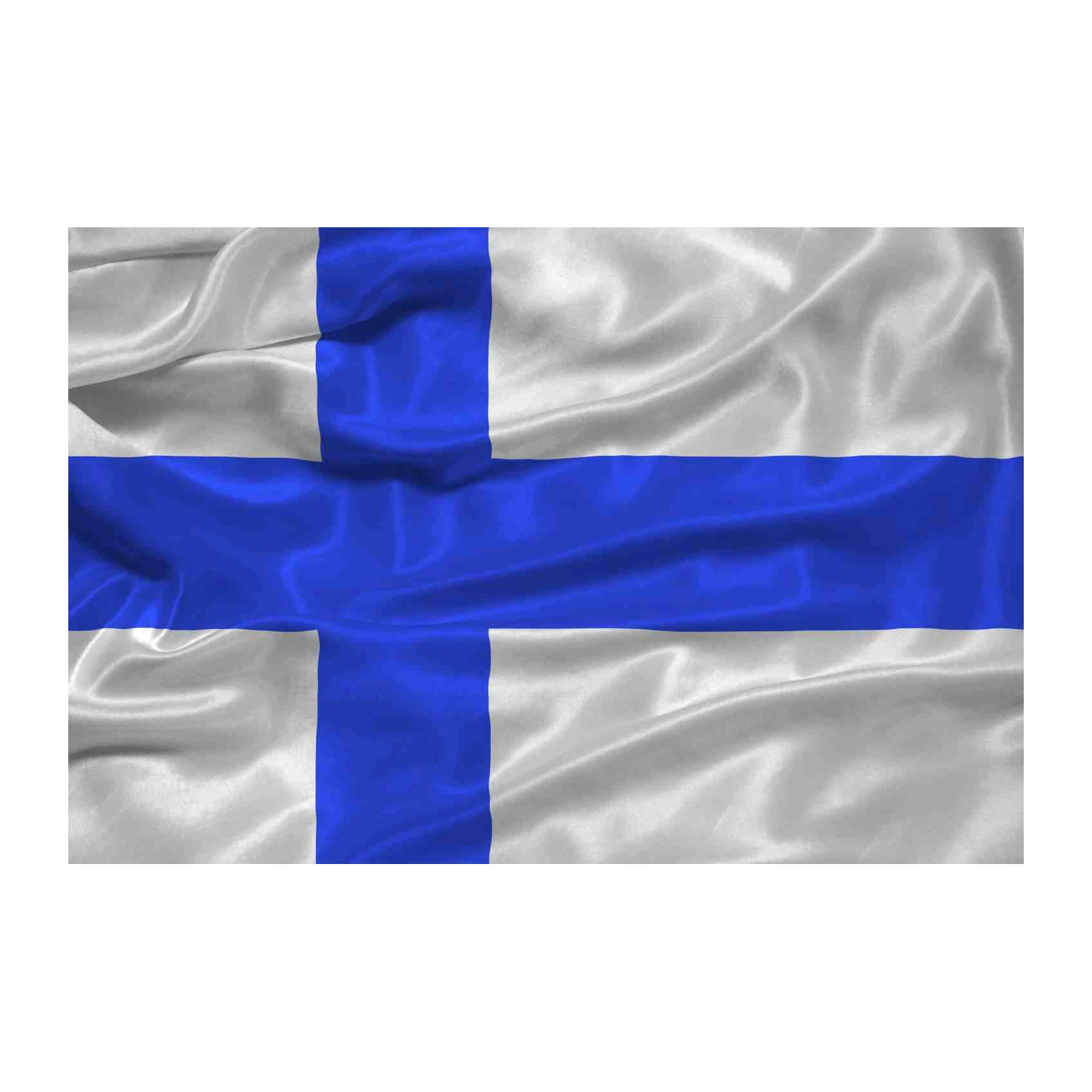 Elegant Finnish Flag on Silk Wall Art