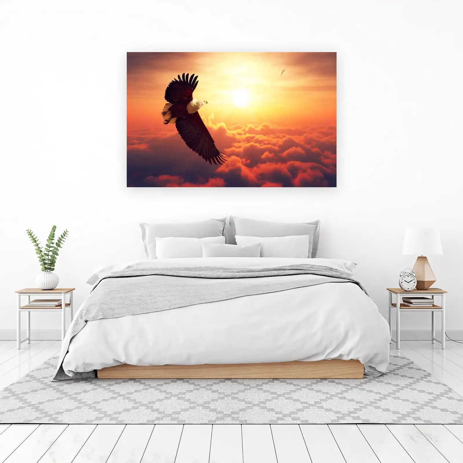 Majestic Eagle Soaring Sunrise Wall Art