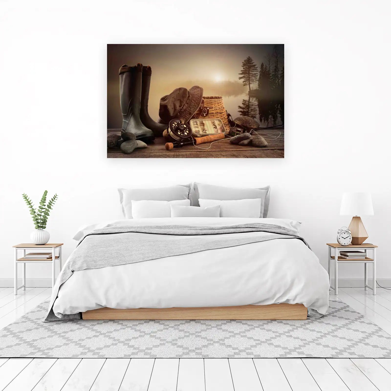 Serene Fishing Getaway Vintage Wall Art