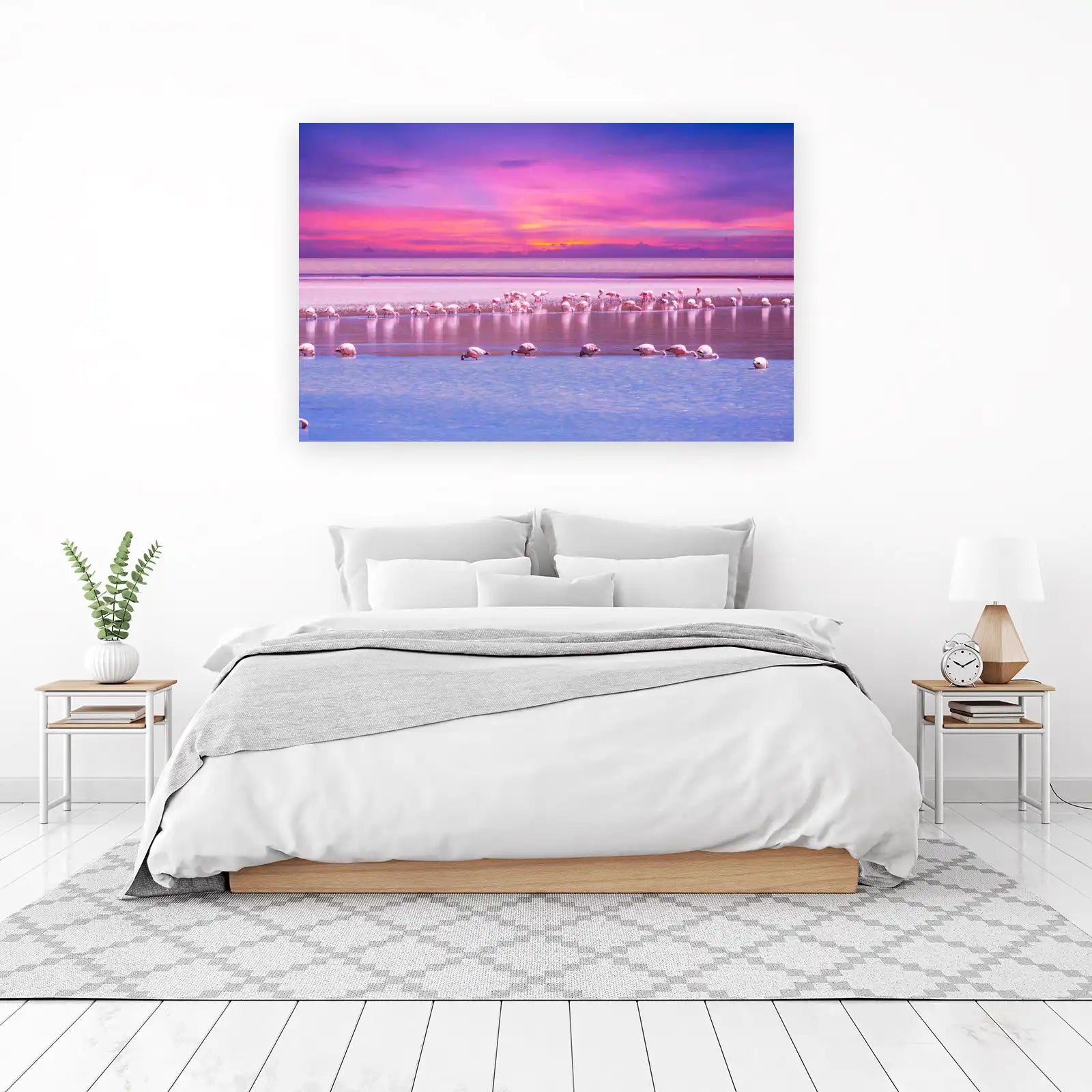 Pink Flamingo Sunset Serenity Wall Art