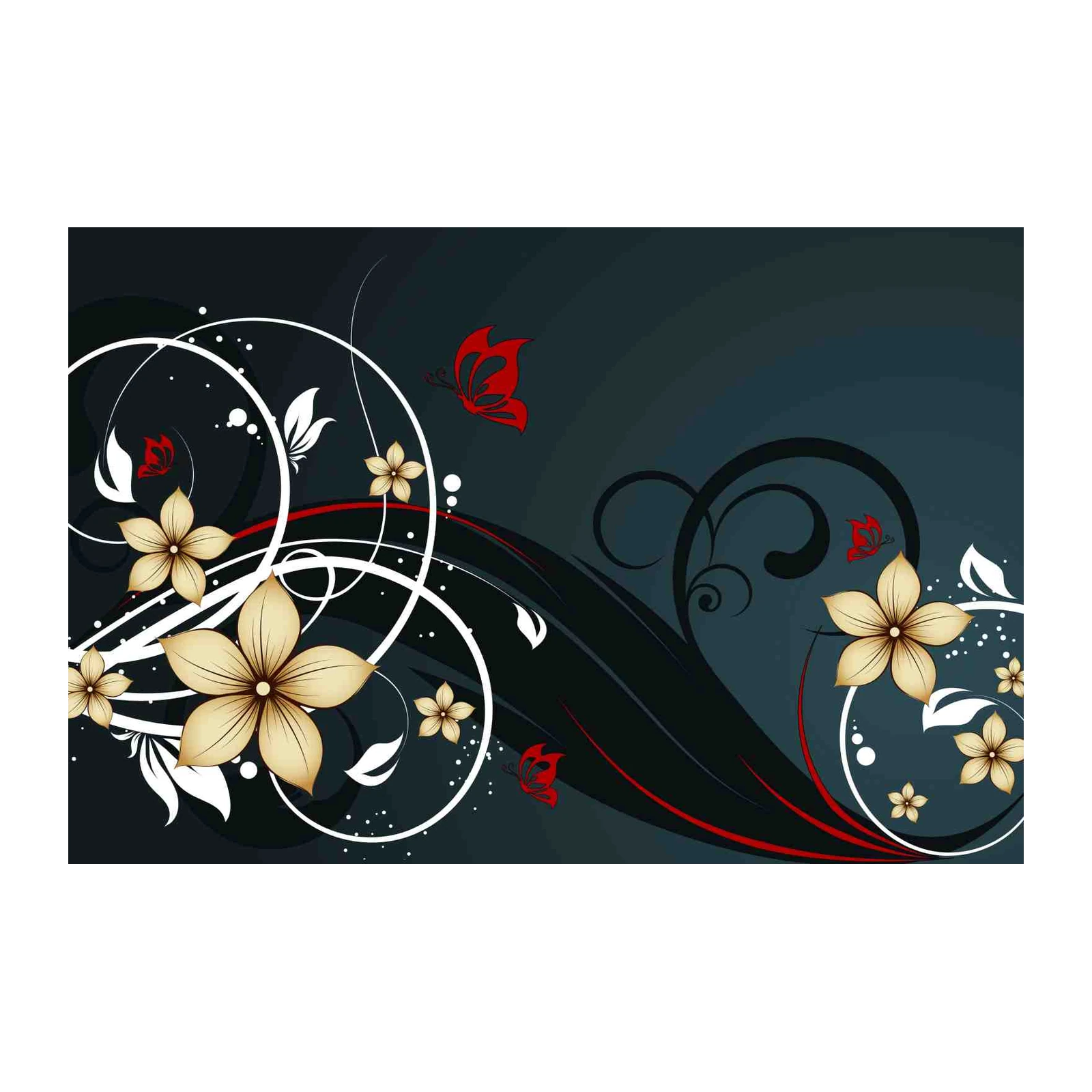 Elegant Floral Butterfly Abstract Wall Art