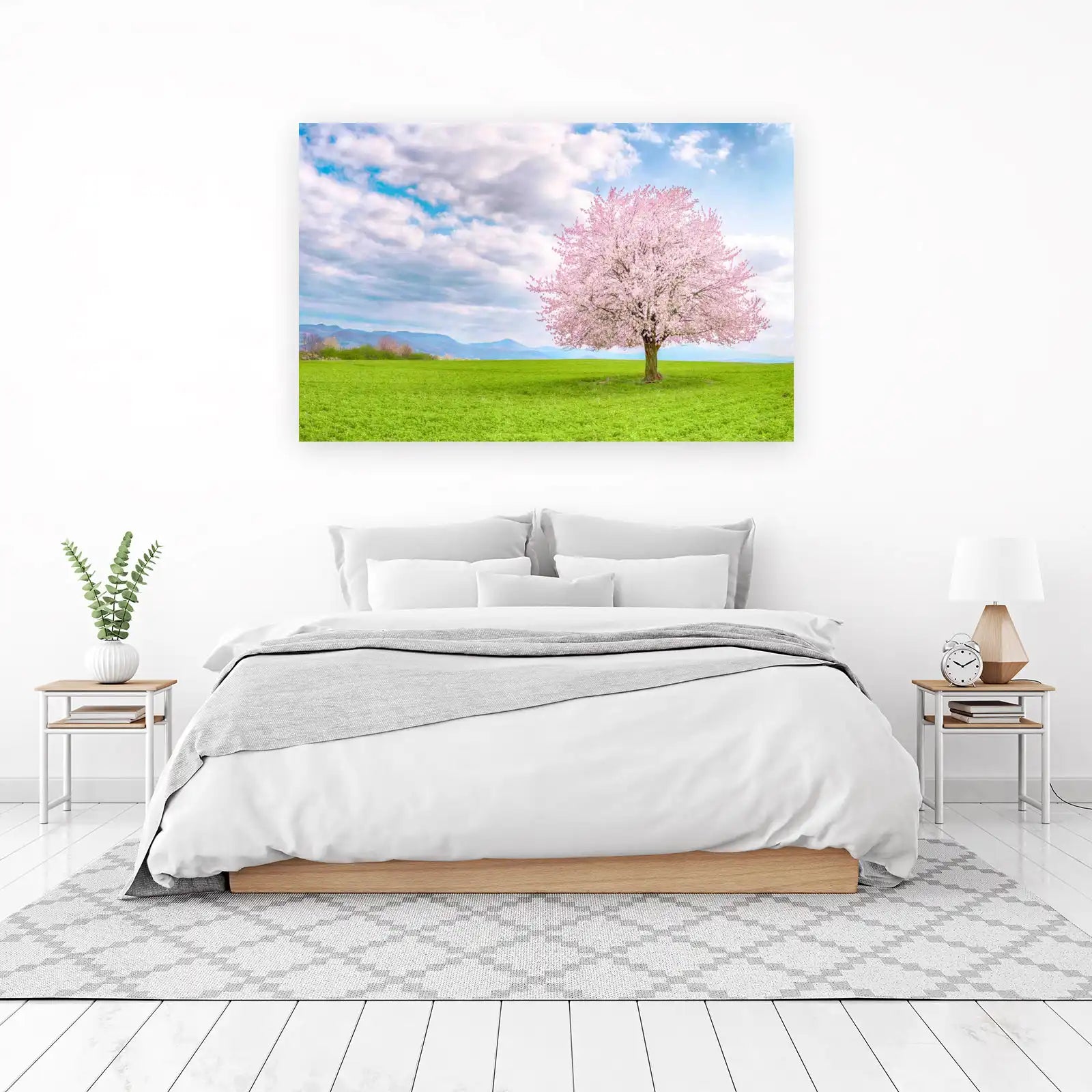 Blossoming Cherry Tree Landscape Wall Art