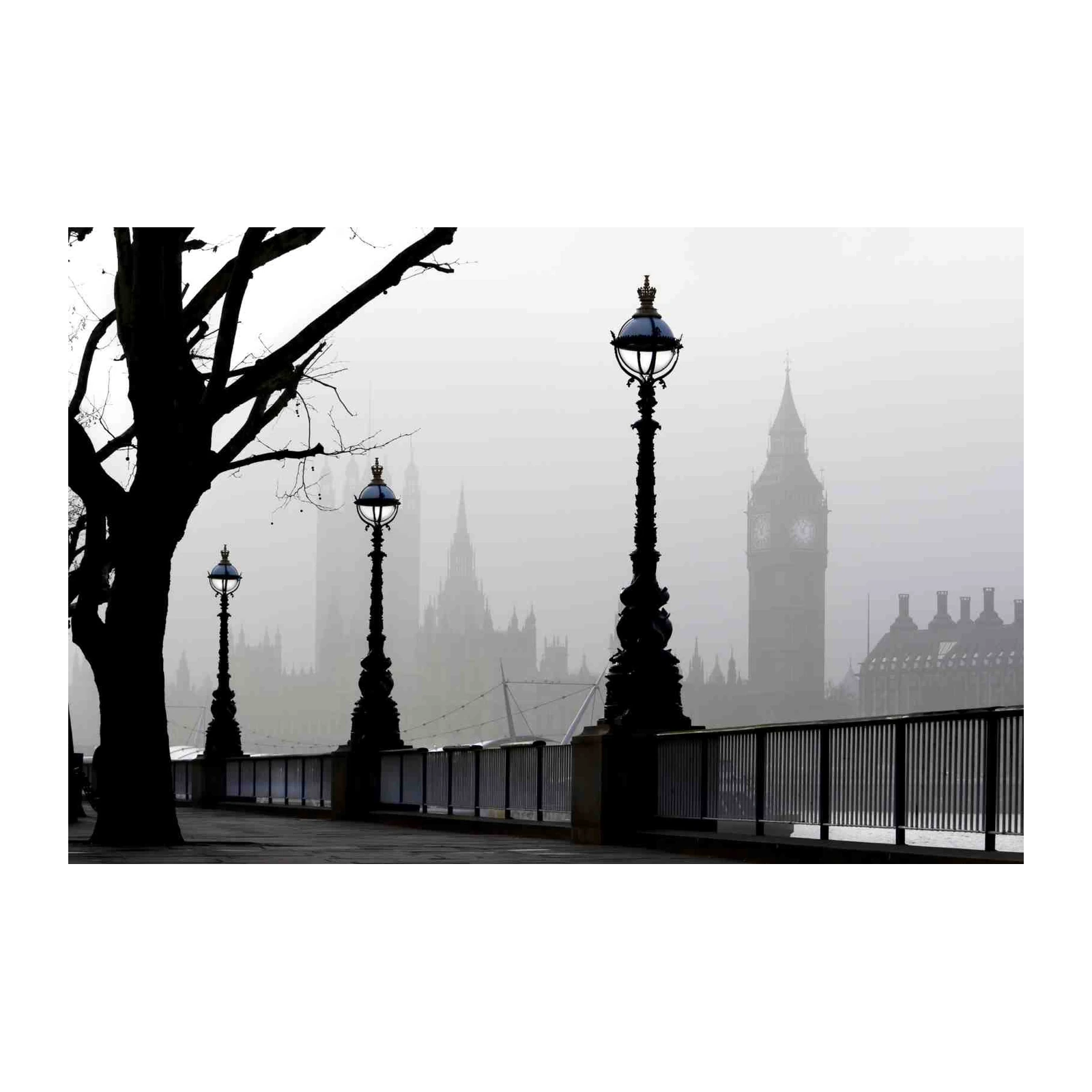 Misty London Skyline & Big Ben Wall Art