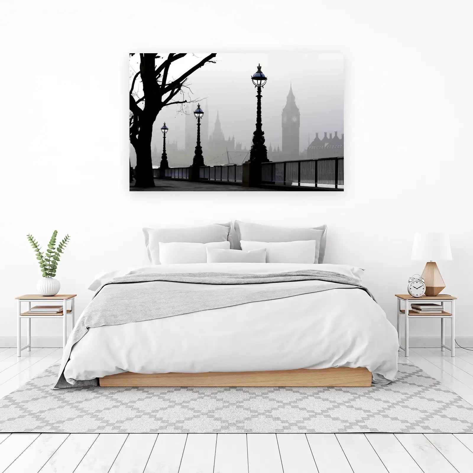 Misty London Skyline & Big Ben Wall Art