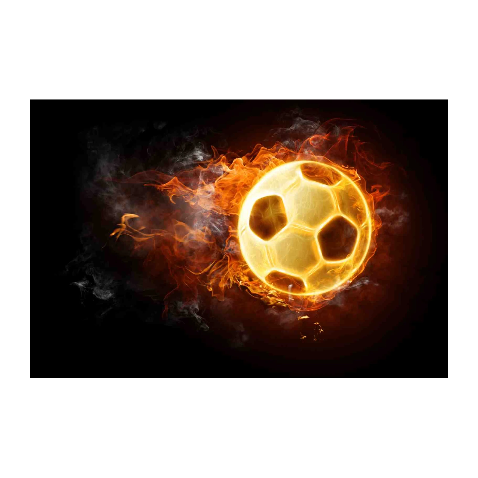 Fiery Soccer Ball Art Wall Art