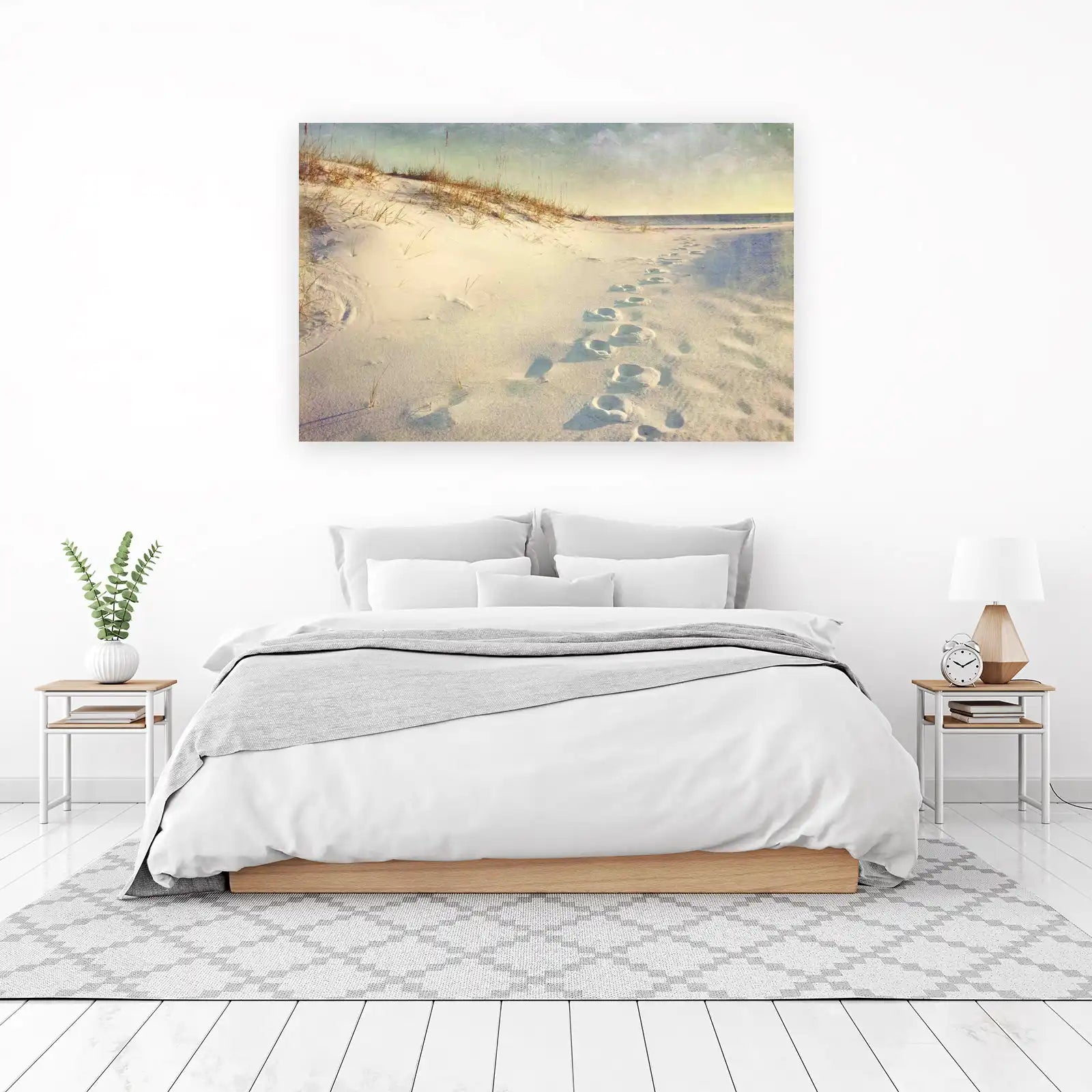 Tranquil Beach Footprints Wall Art