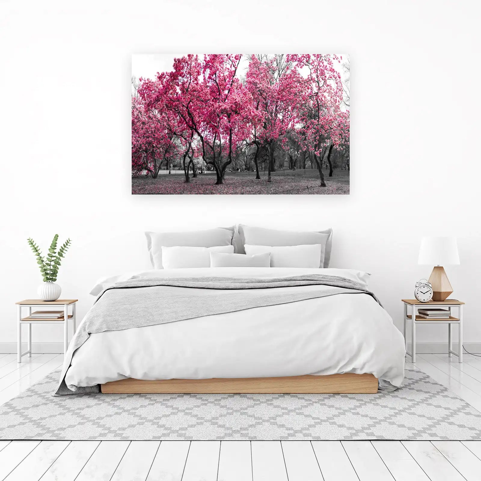 Vibrant Pink Magnolia Spring Park Wall Art