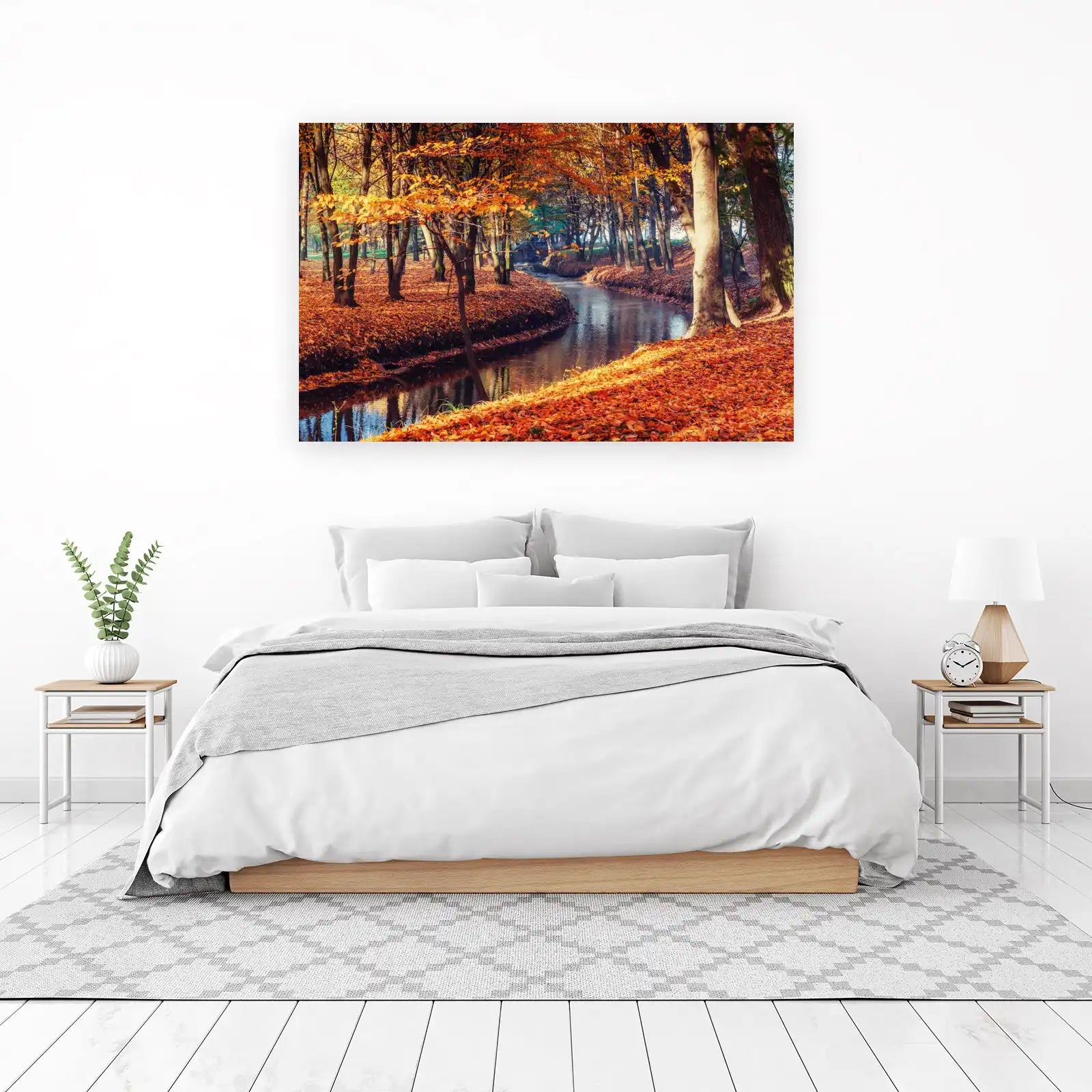 Autumn Forest Stream Wall Art | Cozy Nature Wall Art