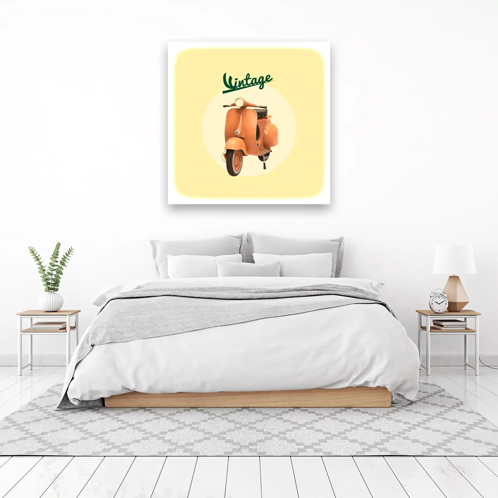 Retro Orange Scooter Wall Art Wall Art