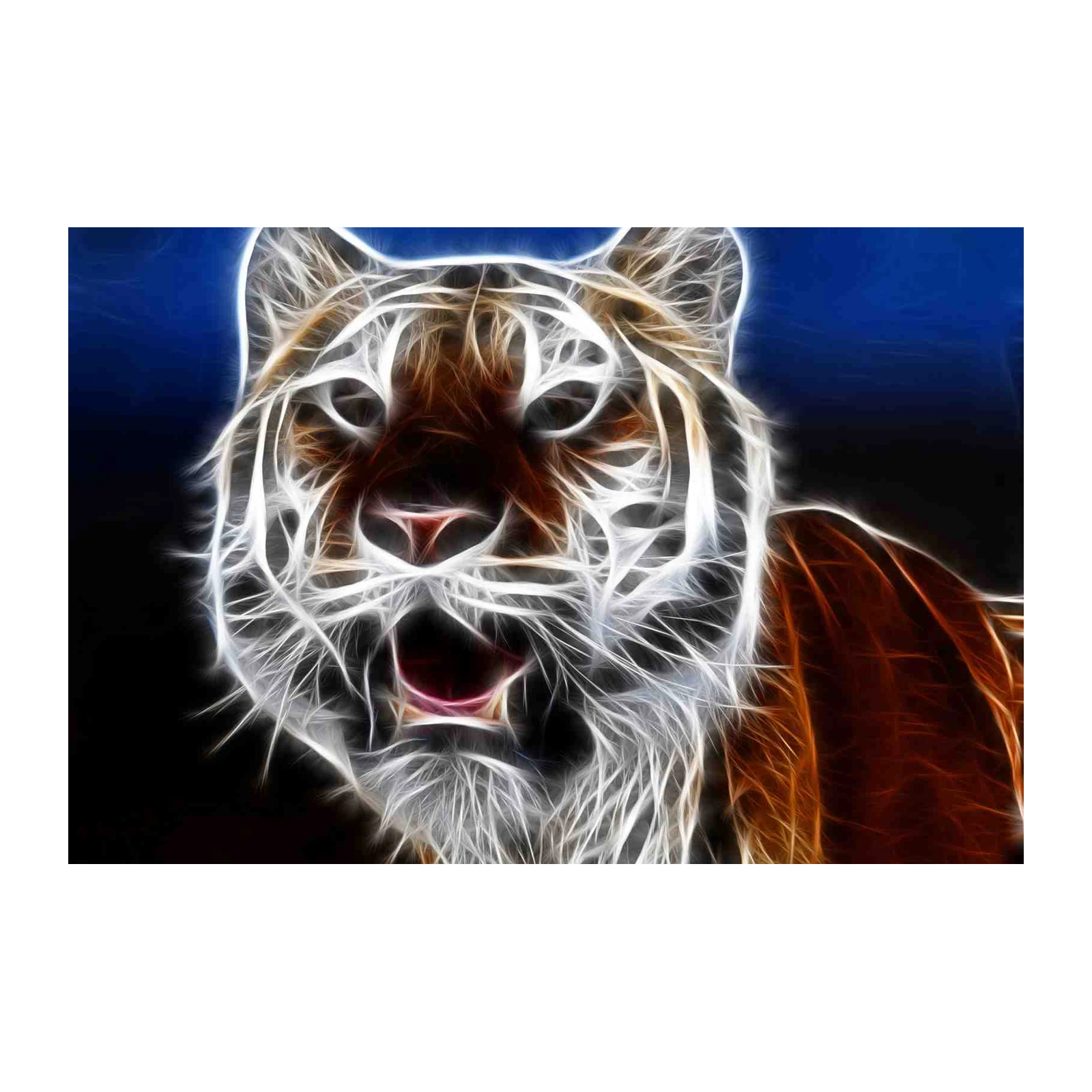 Electric Tiger Fractal Art Wall Art