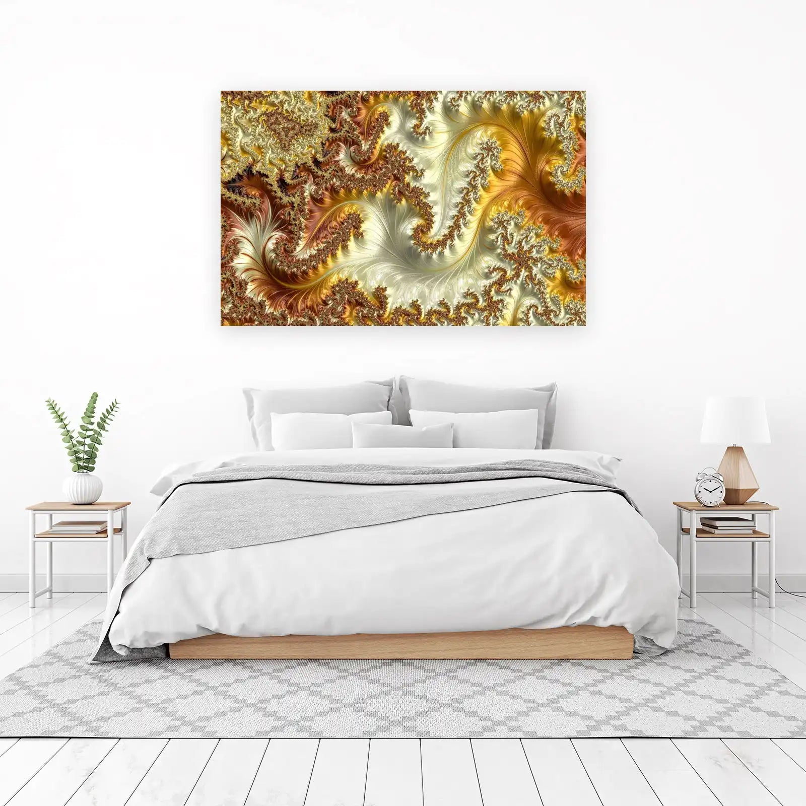 Luxurious Gold & Bronze Fractal Wall Art