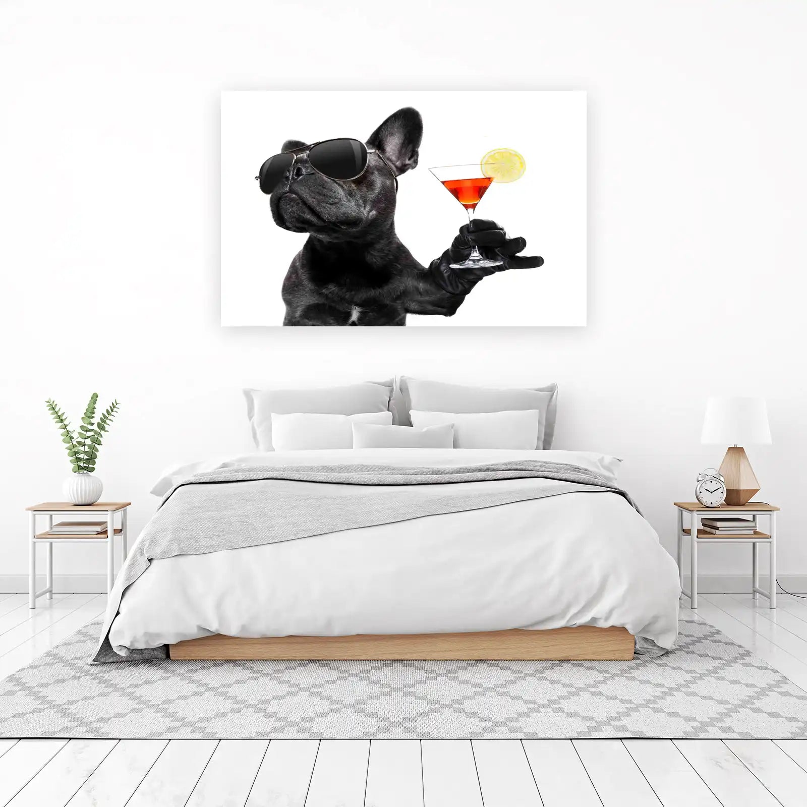 Cool French Bulldog Martini Wall Art