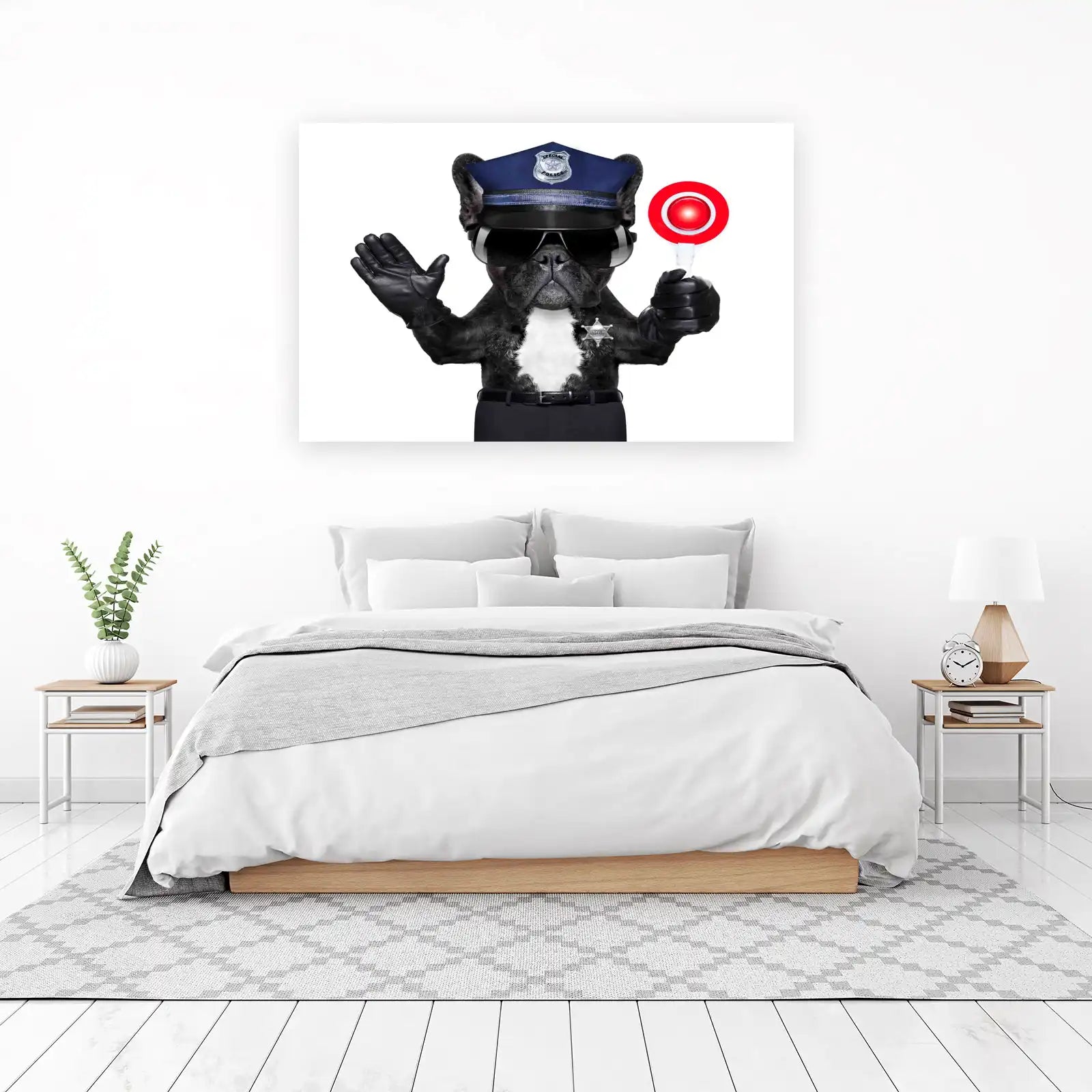 Stop Right There! French Bulldog Officer Wall Art