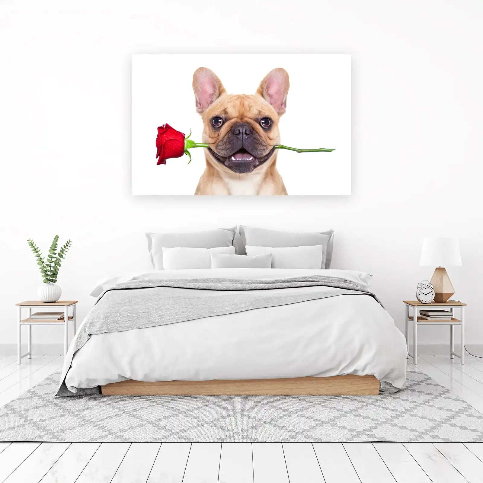 Adorable French Bulldog Rose Wall Art