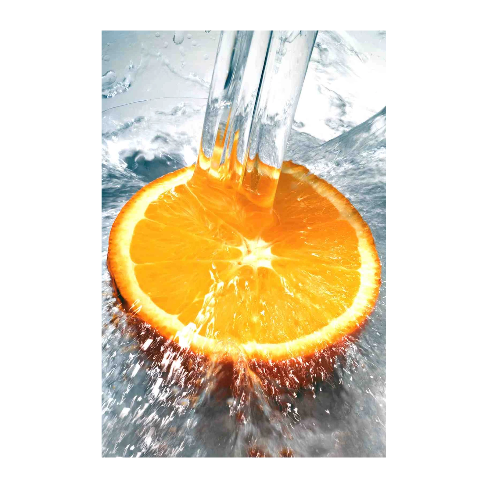 Vibrant Orange Slice Splash Wall Art