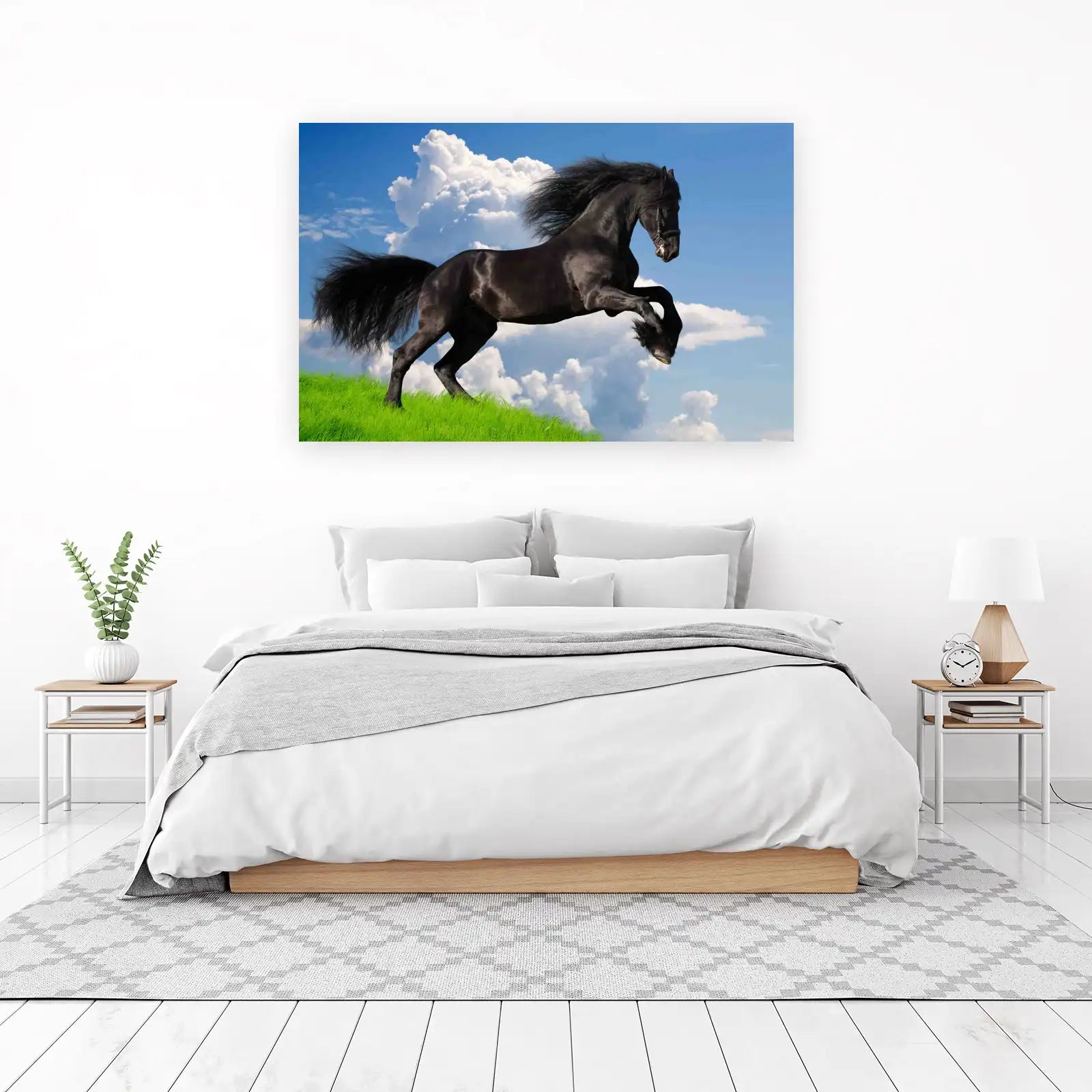 Majestic Black Stallion Horse Wall Art
