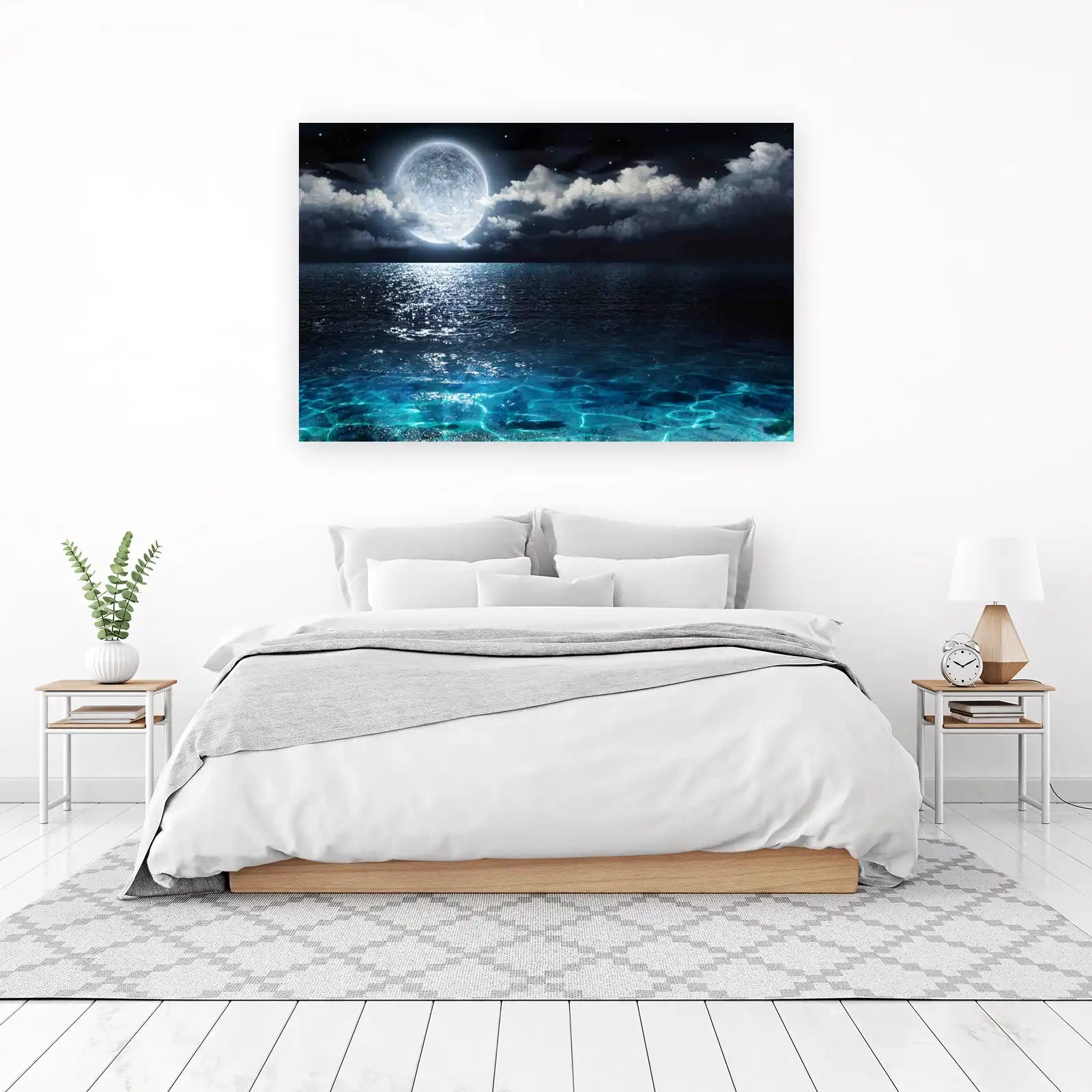 Serene Moonlight Ocean Wall Art