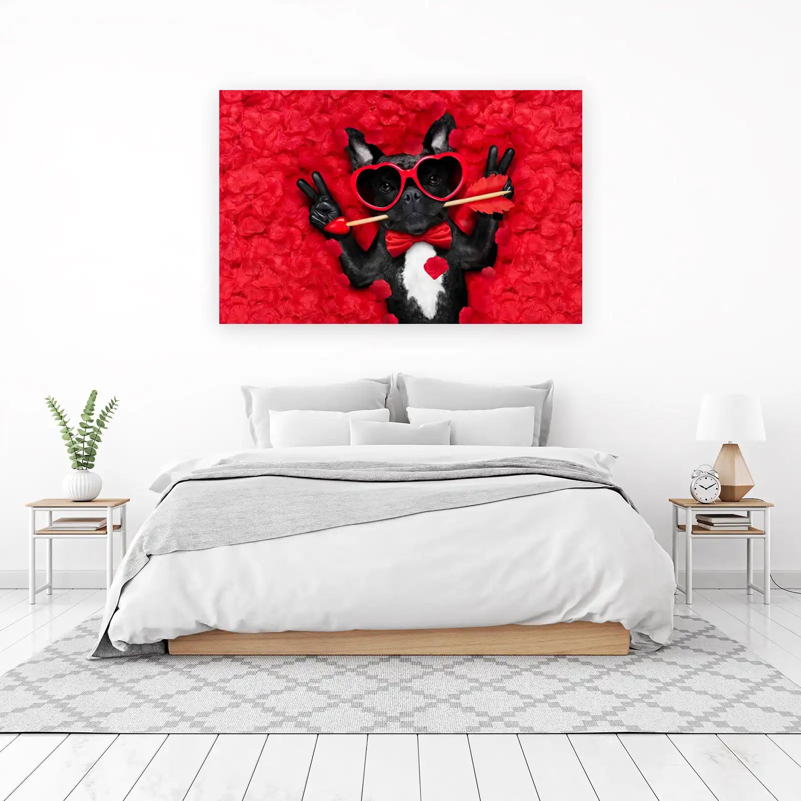 Charming French Bulldog Valentine's Day Wall Art